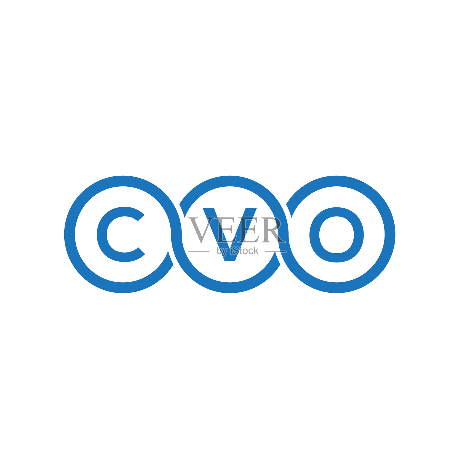Cvo字母标志设计在黑色背景Cvo图标素材