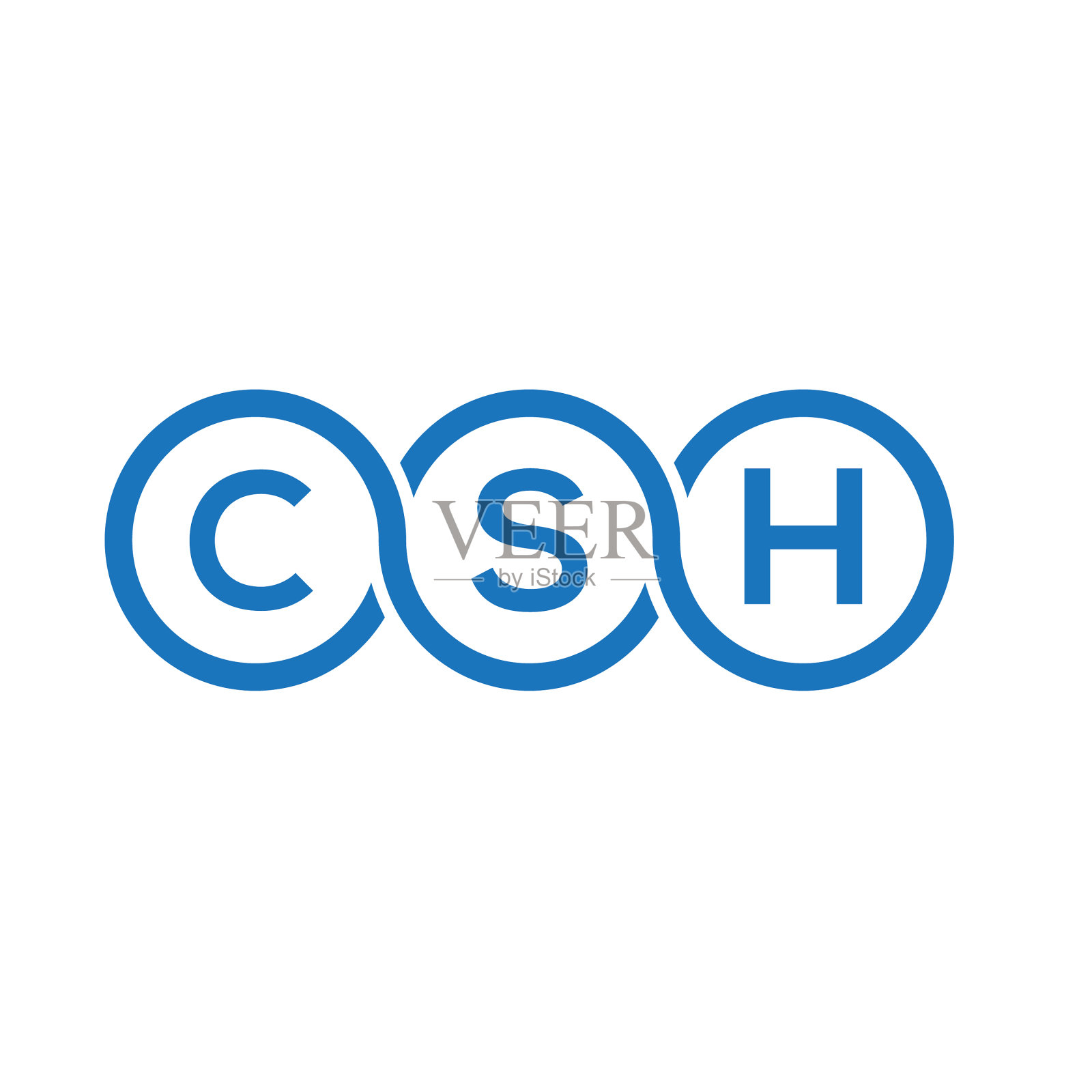 CSH字母标志设计在黑色背景CSH插画图片素材