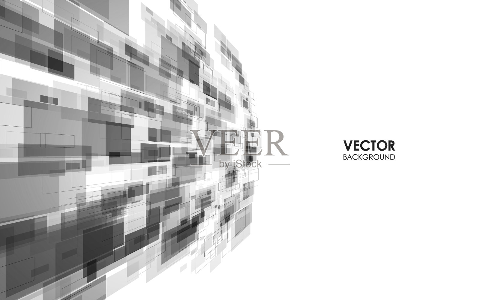 白色背景上的灰色透视正方形。矢量插图。插画图片素材