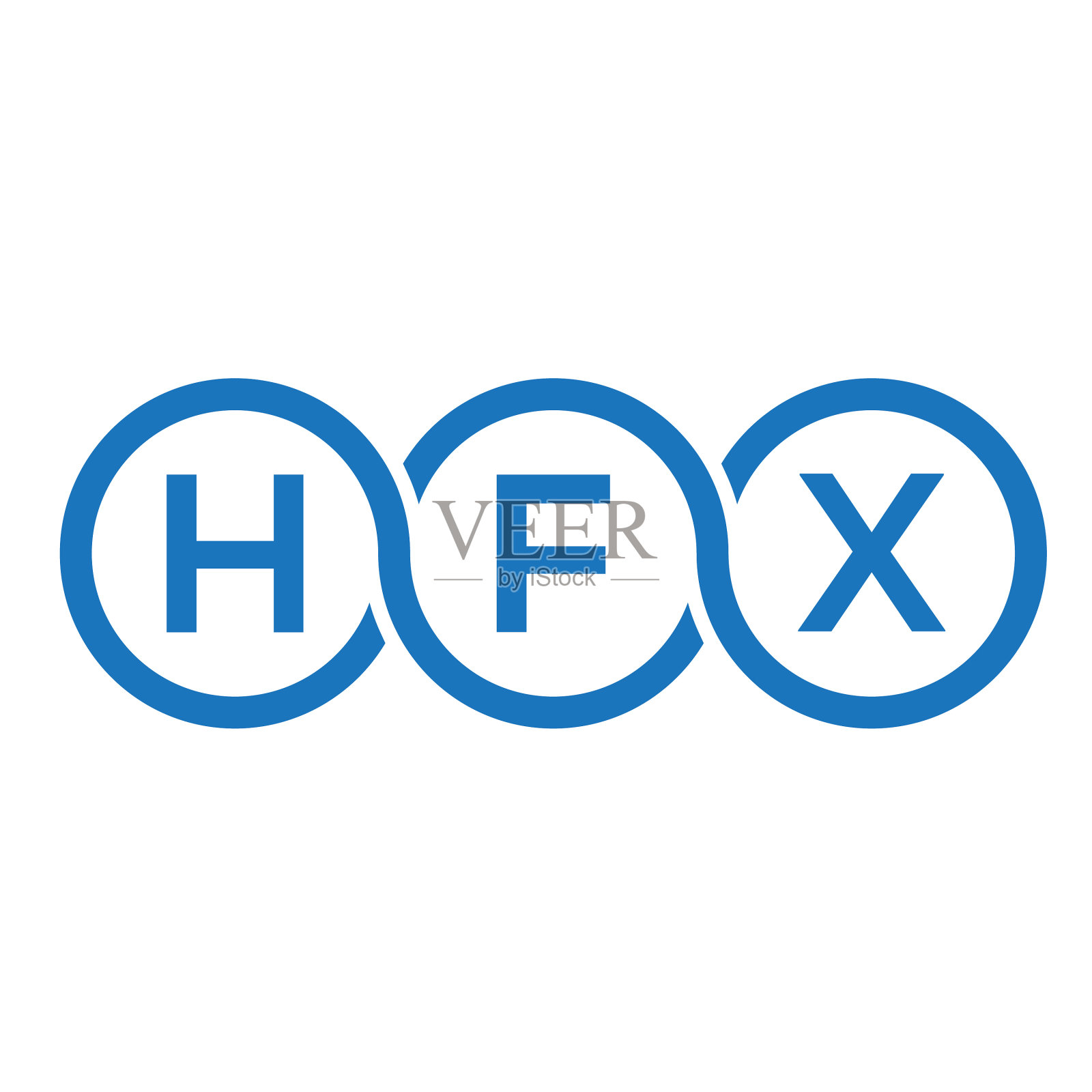 HFX字母标志设计在白色背景HFX插画图片素材