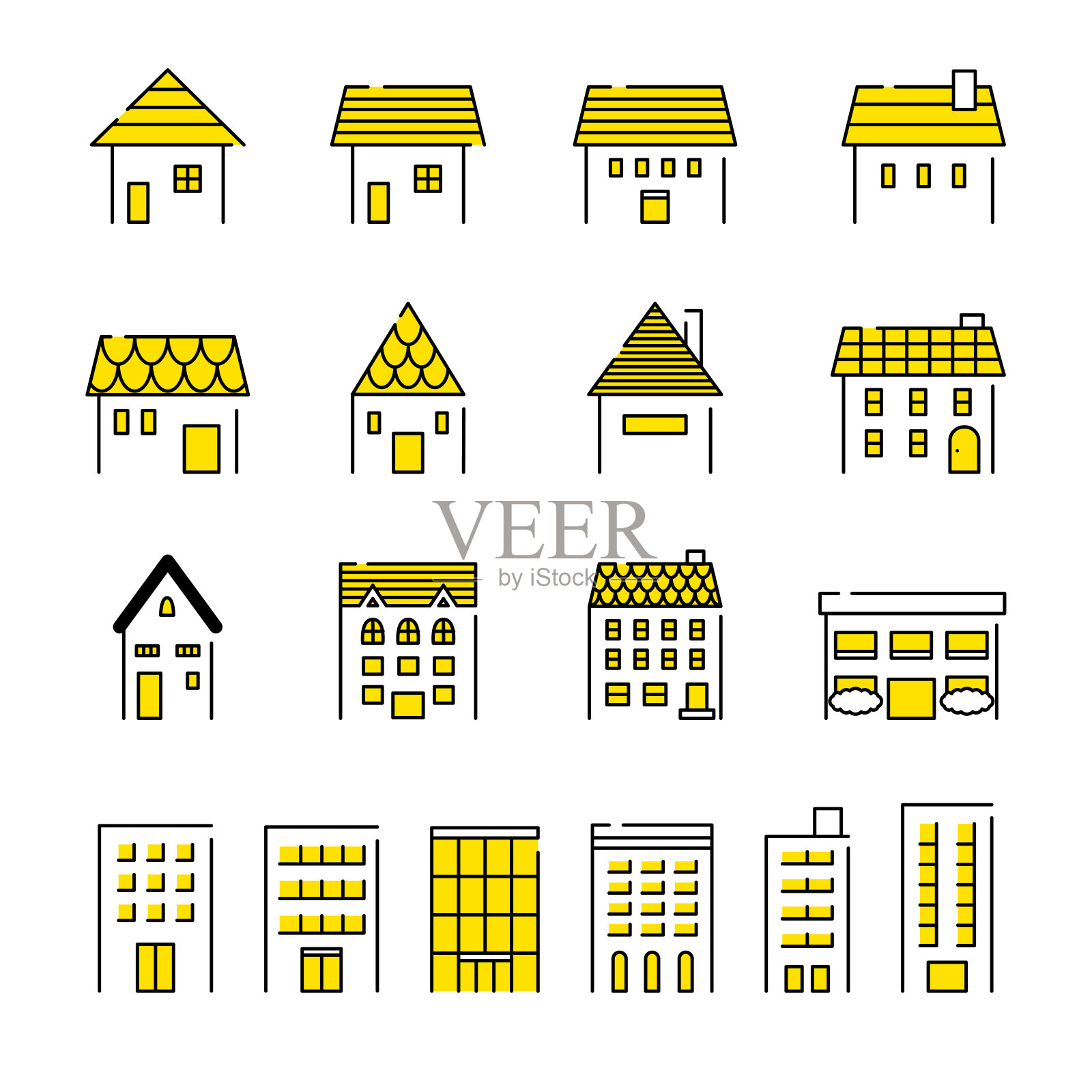 建筑图标矢量图图标素材