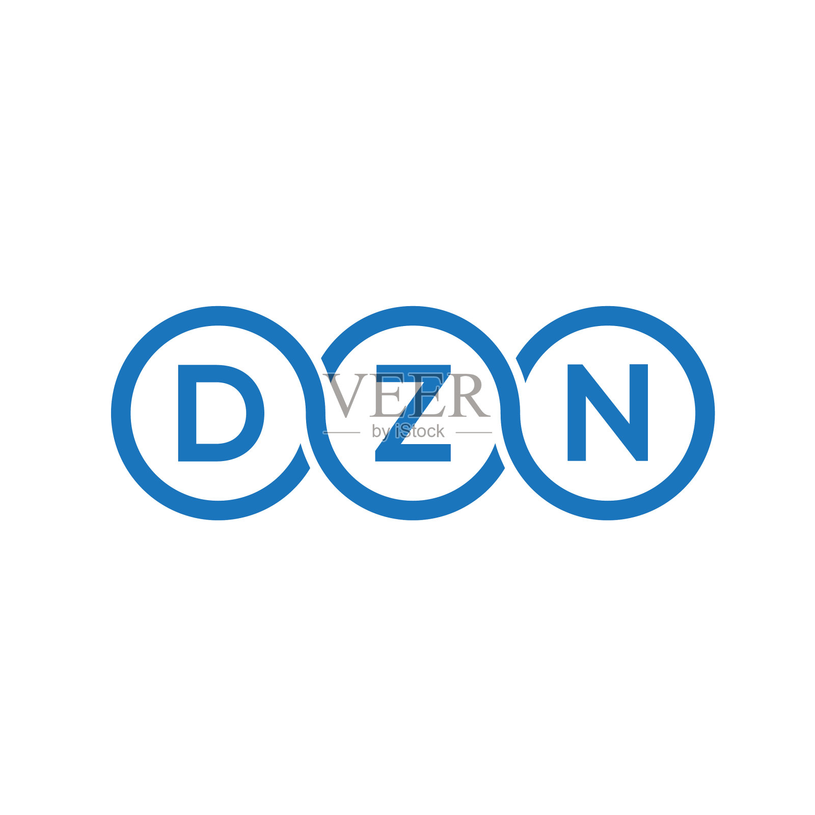 DZN字母标志设计在黑色背景上插画图片素材