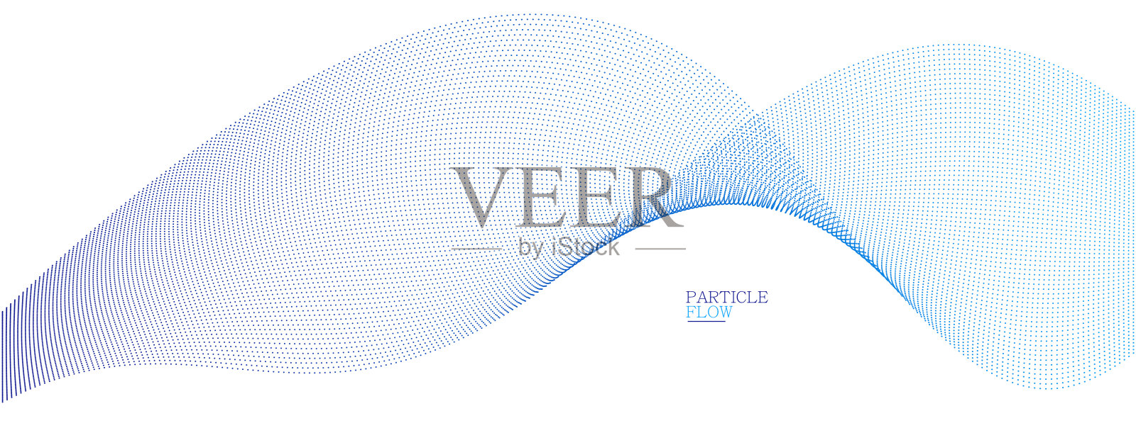 浅蓝色的抽象背景，流动粒子的矢量波，运动中的圆点的曲线线，技术和科学主题，通风和轻松的未来插图。插画图片素材