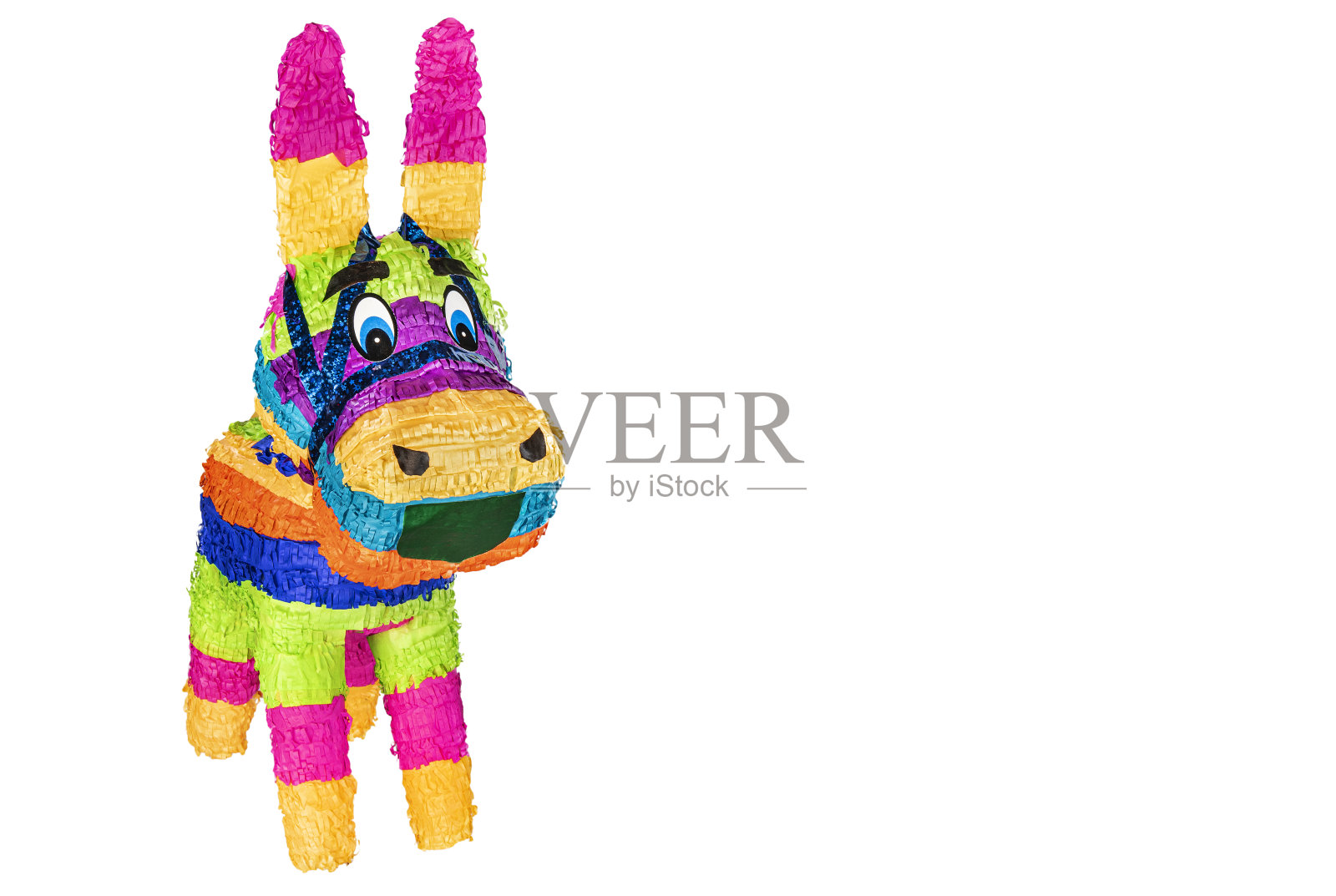 彩色墨西哥皮纳塔用于生日和波萨达与剪辑路径照片摄影图片