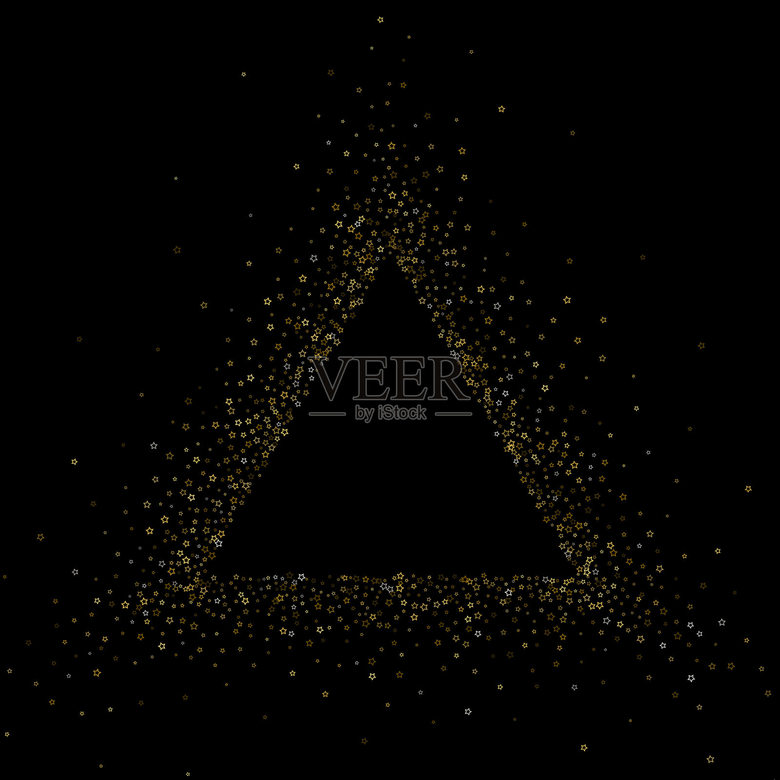 黄金闪闪发光的星星。豪华闪亮的五彩纸屑。插画图片素材