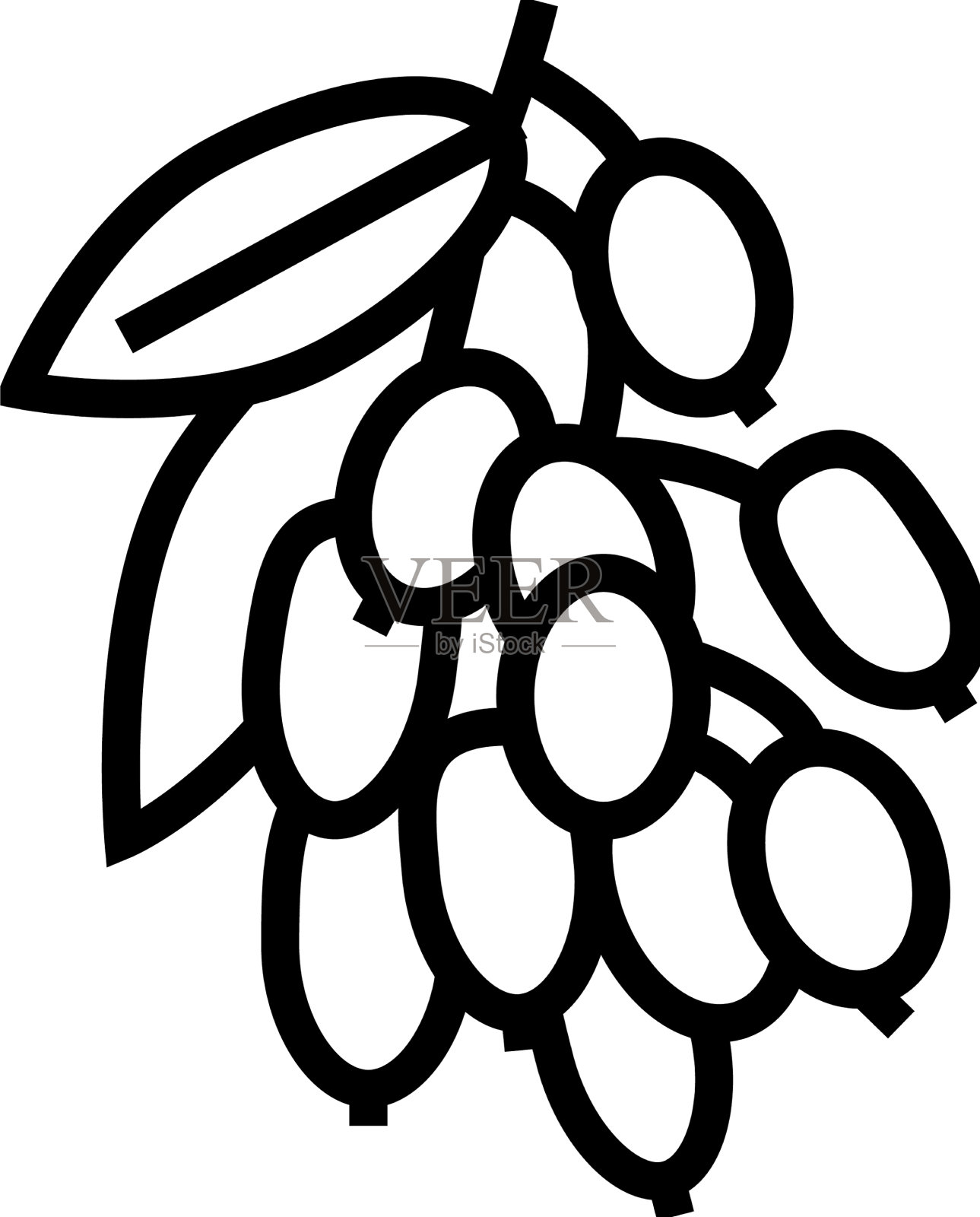 枸杞和叶线图标设计元素图片