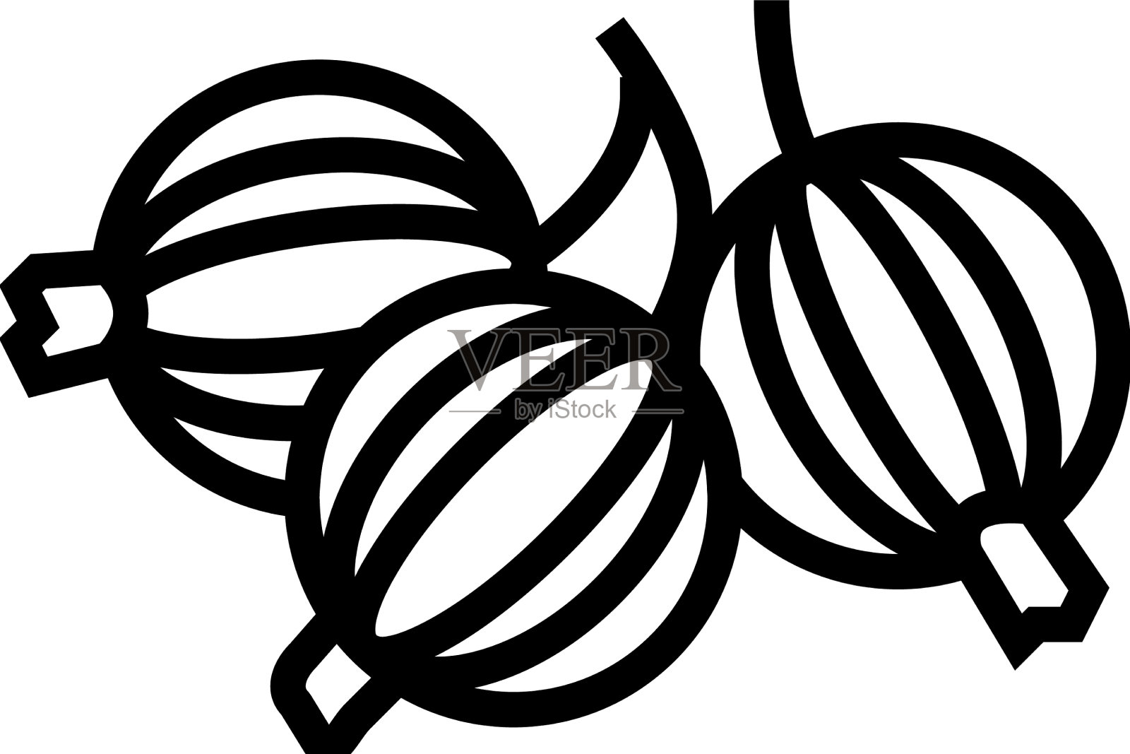 醋栗多汁的浆果线图标设计元素图片