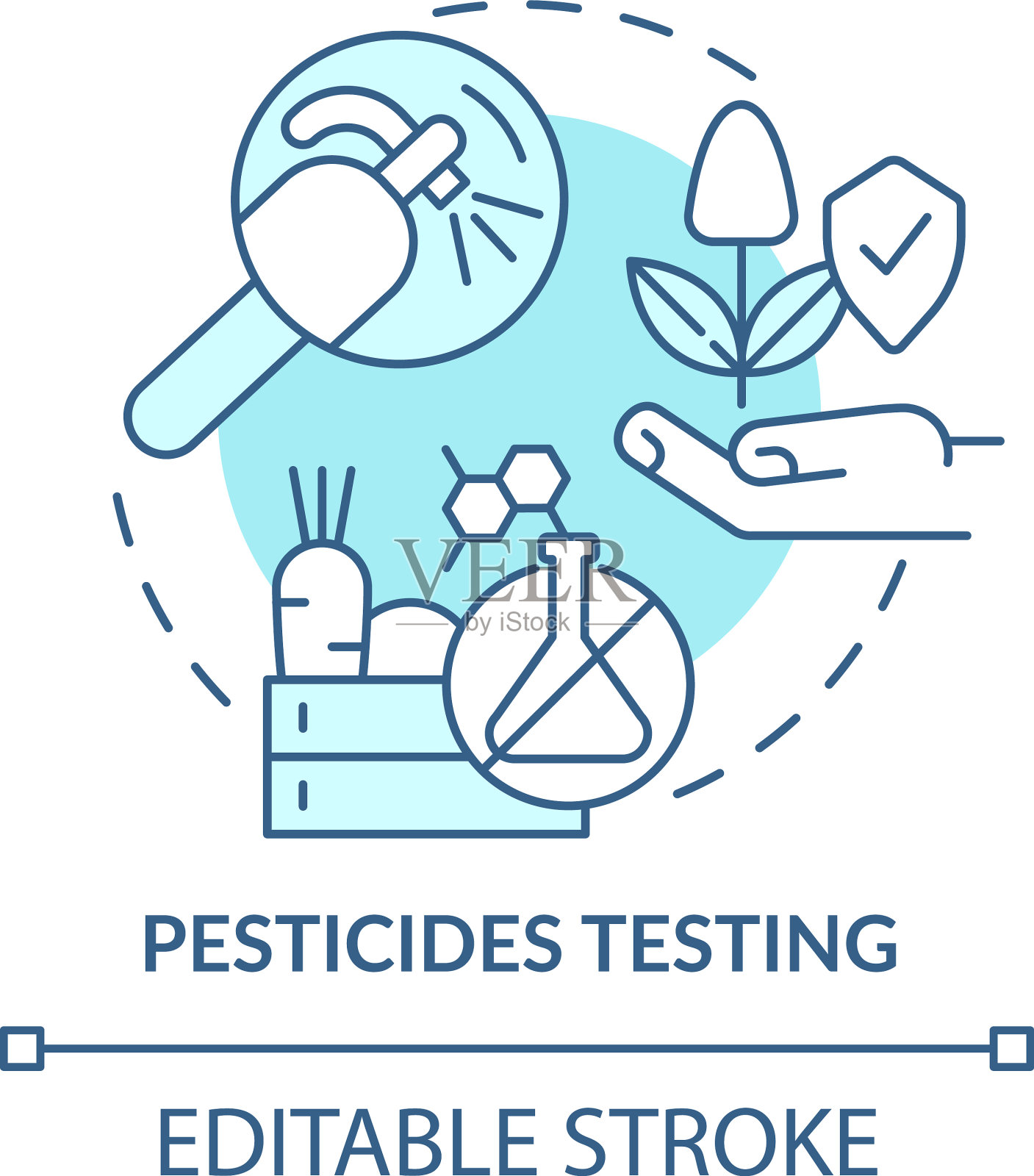 农药测试绿松石概念图标插画图片素材