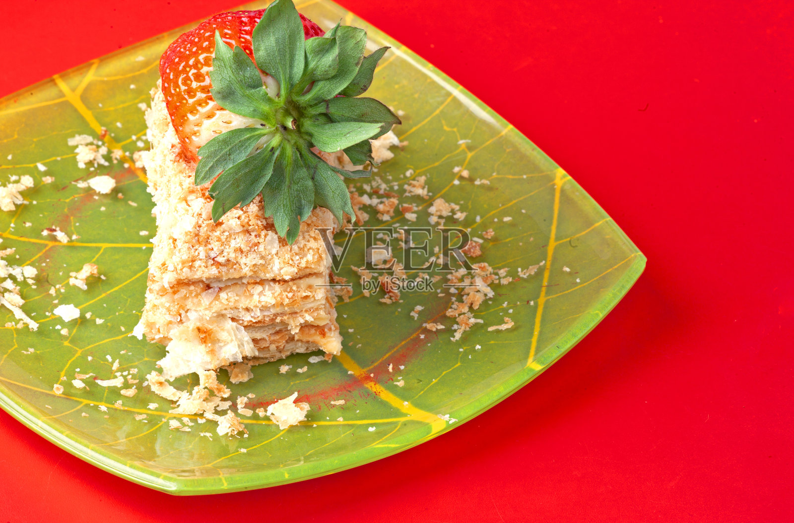 新鲜美味的草莓蛋糕照片摄影图片