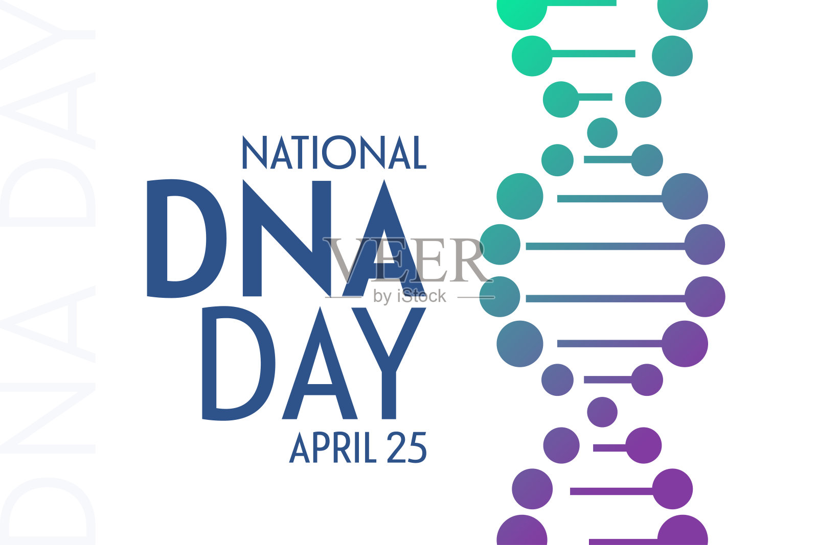 国家DNA的一天。4月25日。矢量插图。节日的海报。插画图片素材