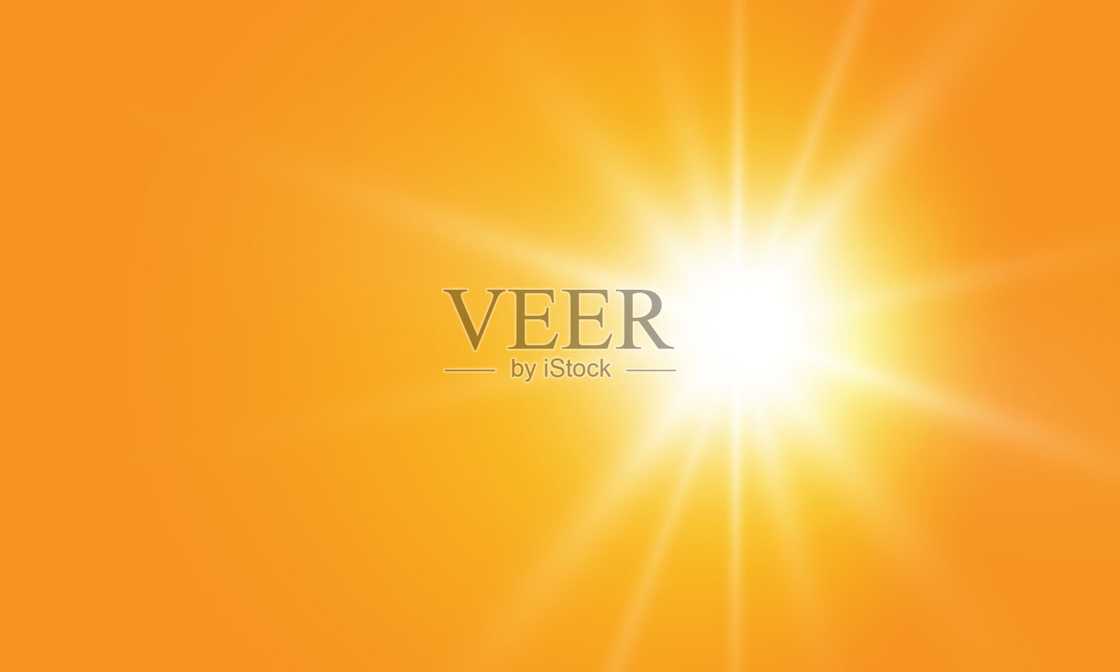 温暖的太阳在黄色的背景上。莱托。bliki太阳射线。О黄色背景范围。插画图片素材