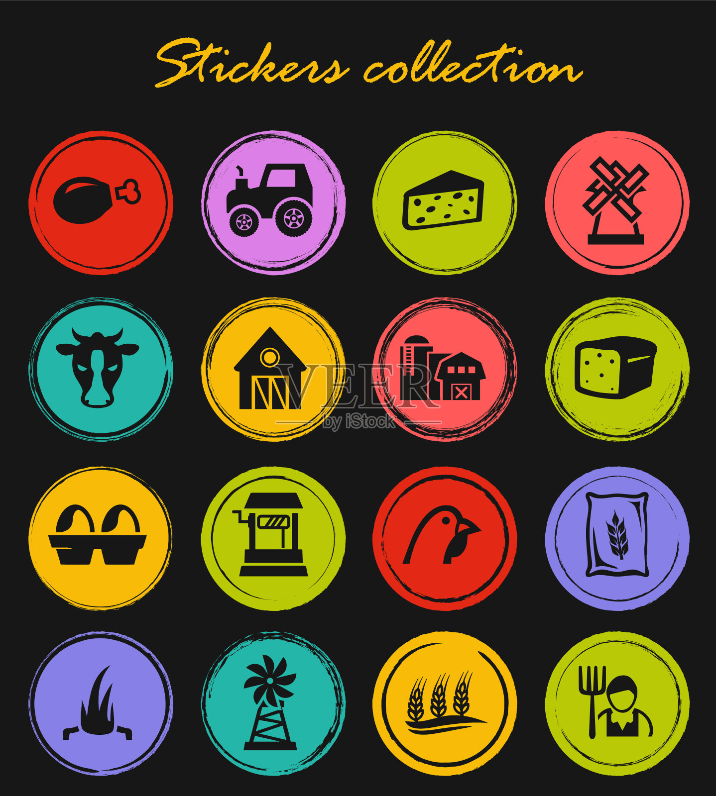 农业和农业图标设置图标素材