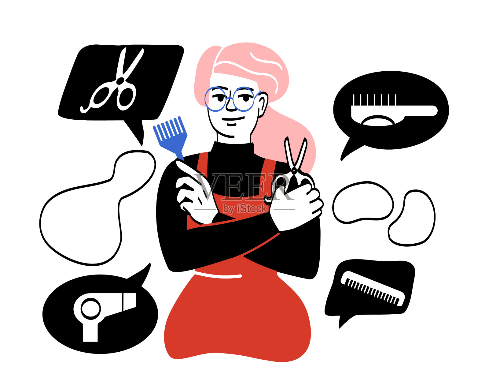 理发师,理发师插画图片素材