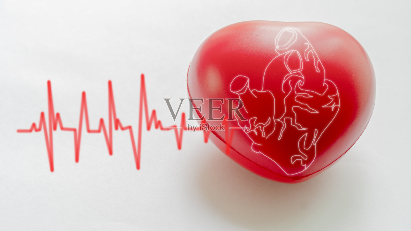 心脏病。心脏健康的概念。心跳。照片摄影图片