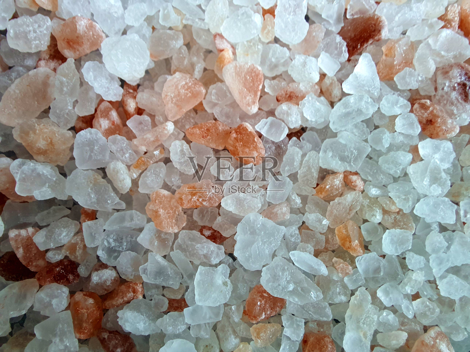 喜马拉雅盐，全屏，俯视图。背景和纹理。照片摄影图片