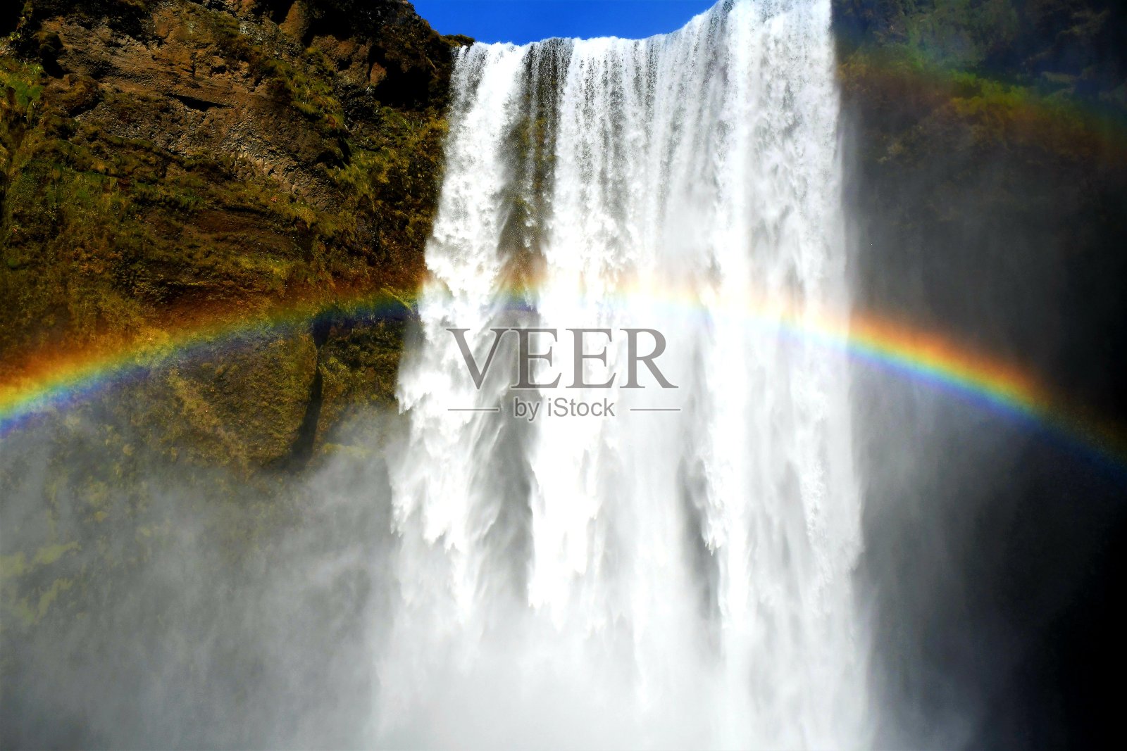 斯科加弗斯瀑布上的彩虹照片摄影图片