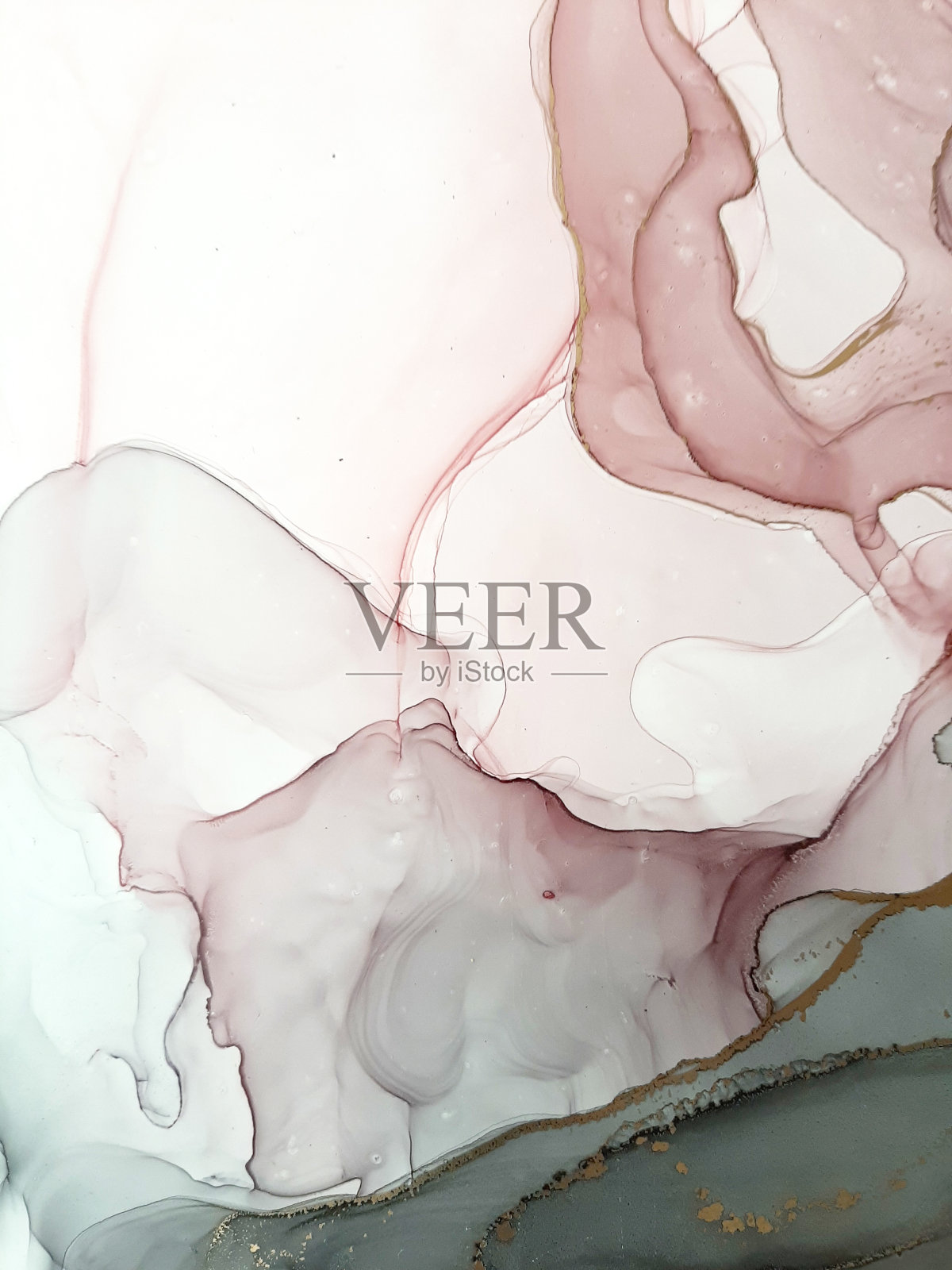 抽象。合成白纸上的酒精睫毛膏照片摄影图片