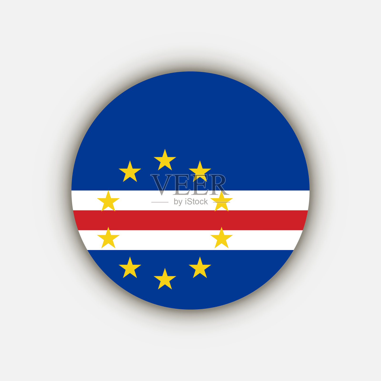 国家佛得角。佛得角国旗。矢量插图。设计元素图片