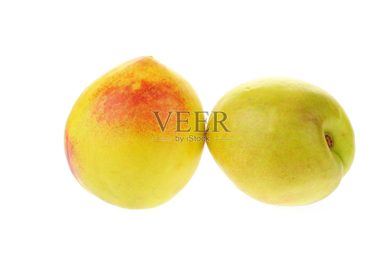 白色背景上的桃色照片摄影图片