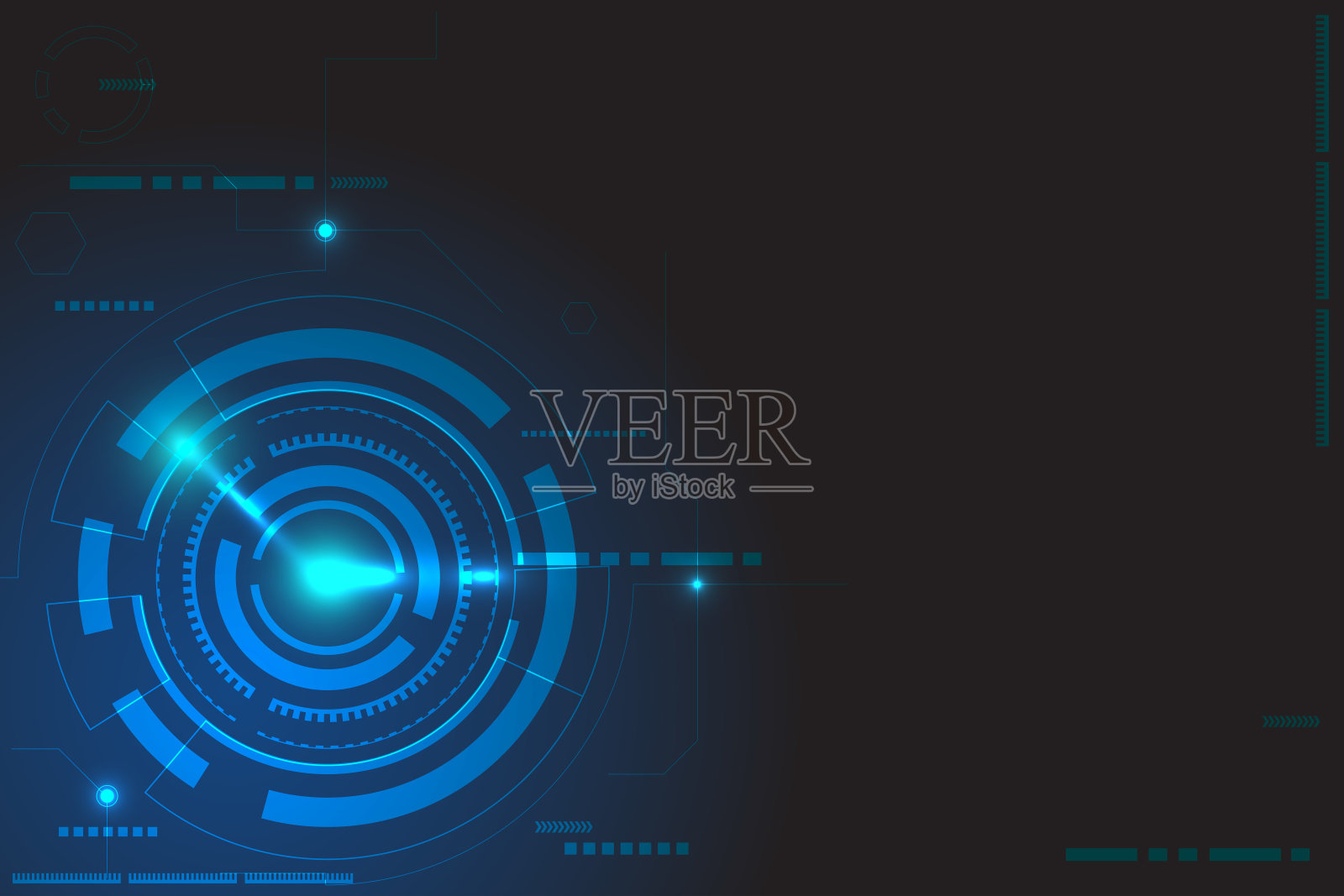 抽象的蓝色的圆圈插画图片素材