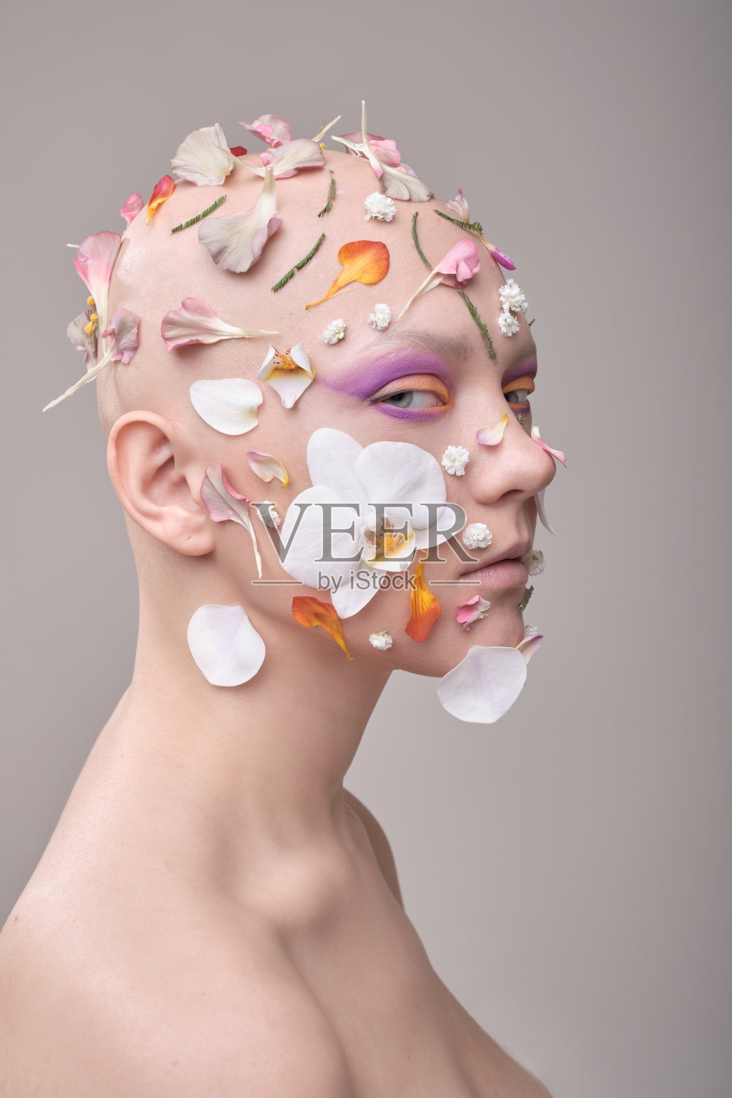 美丽的女人脱发照片摄影图片