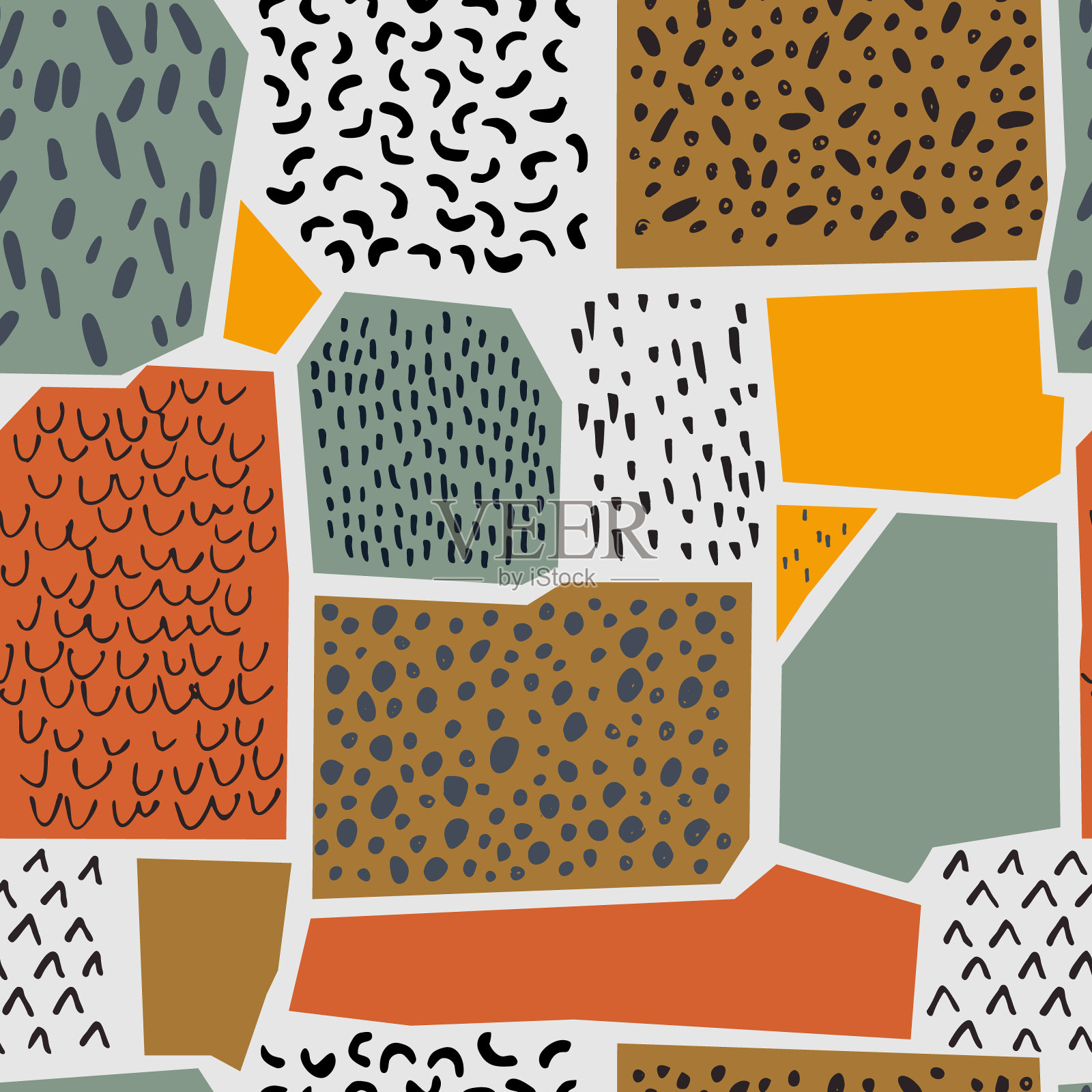 剪出各种形式、形状、剪纸的背景，涂满涂鸦、手写插画图片素材