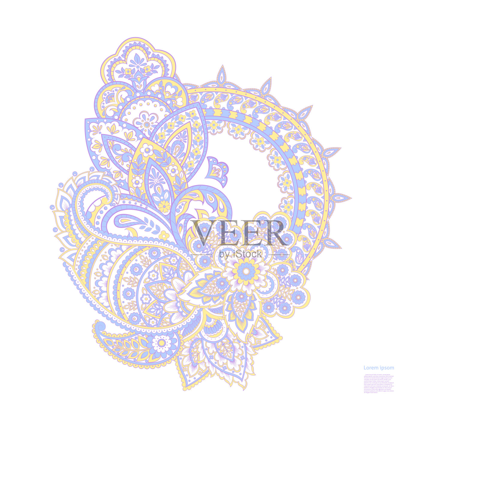 矢量佩斯利模式在印度风格插画图片素材