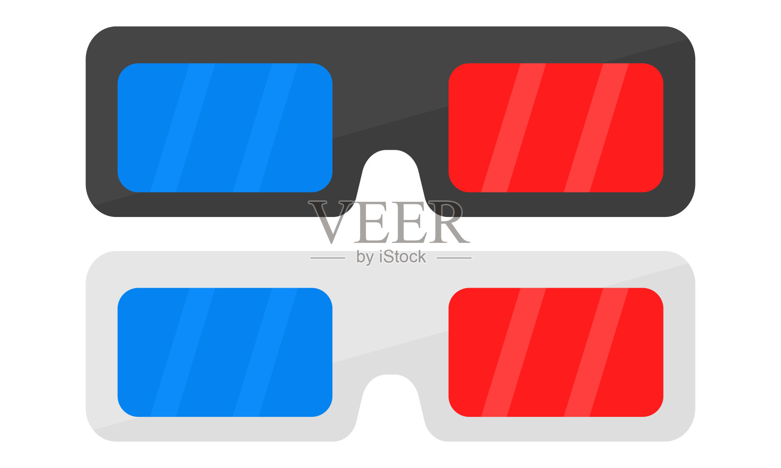 配有3D眼镜。看电影或电影的眼镜。插画图片素材