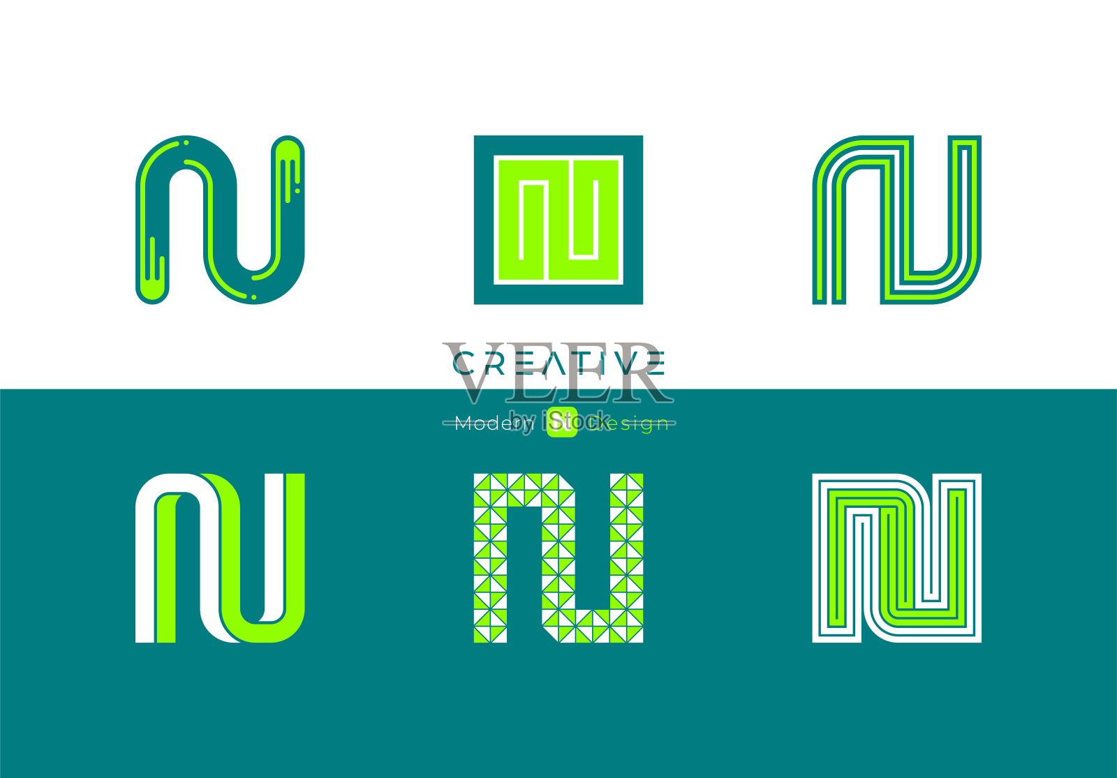 N标志字母设计插画图片素材