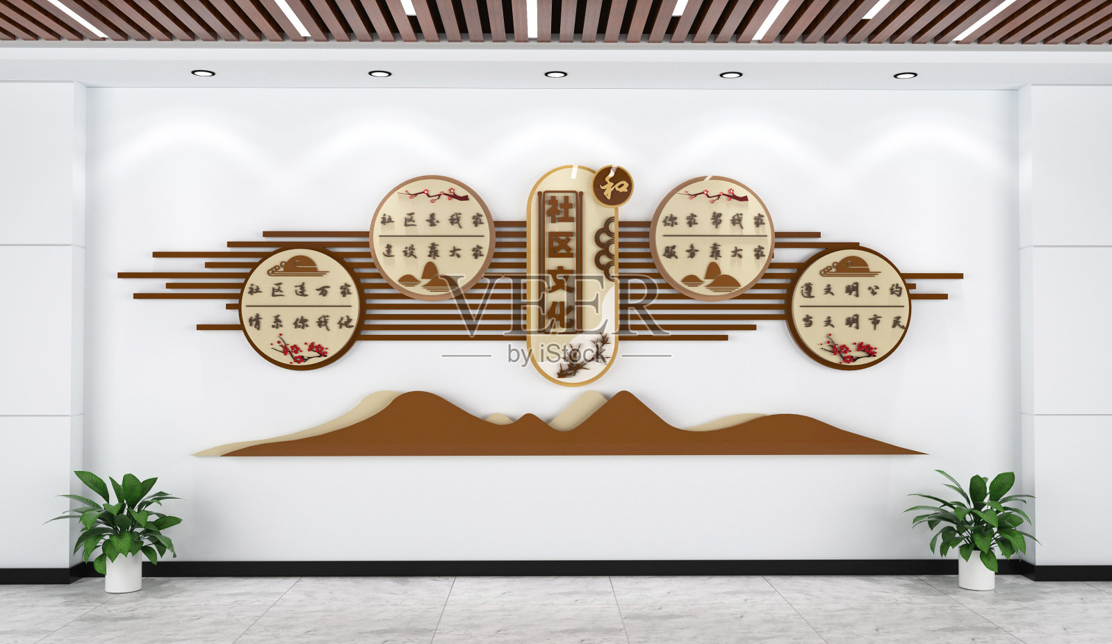 和谐社区文明社区文化墙设计模板素材