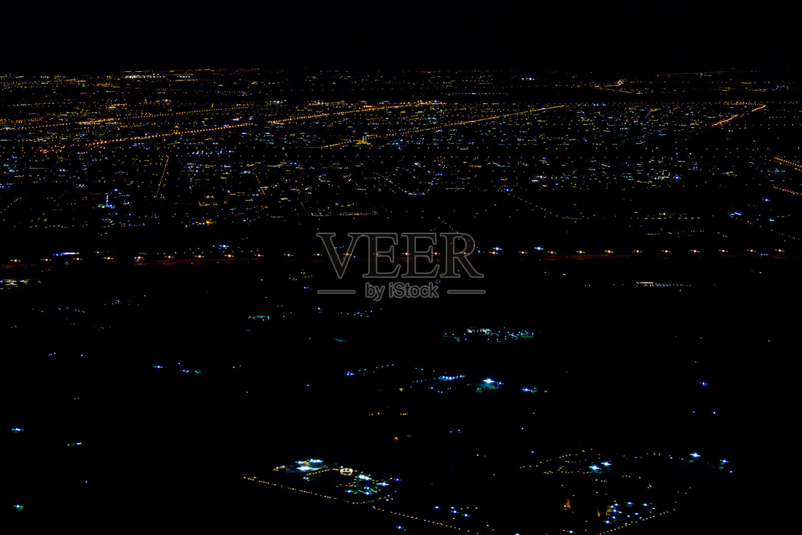 美丽的照片照片伊斯坦布尔在夜间从飞机照片摄影图片