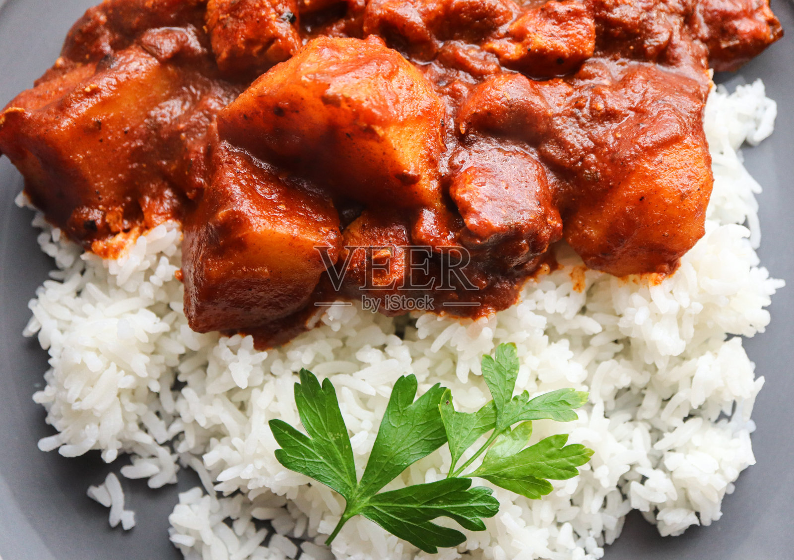 一盘咖喱米饭照片摄影图片