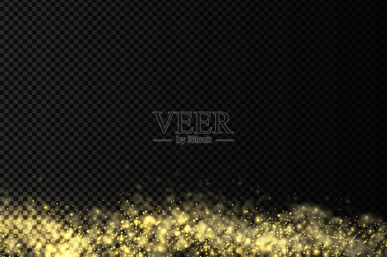 闪闪发光的金色魔法尘埃颗粒散光插画图片素材