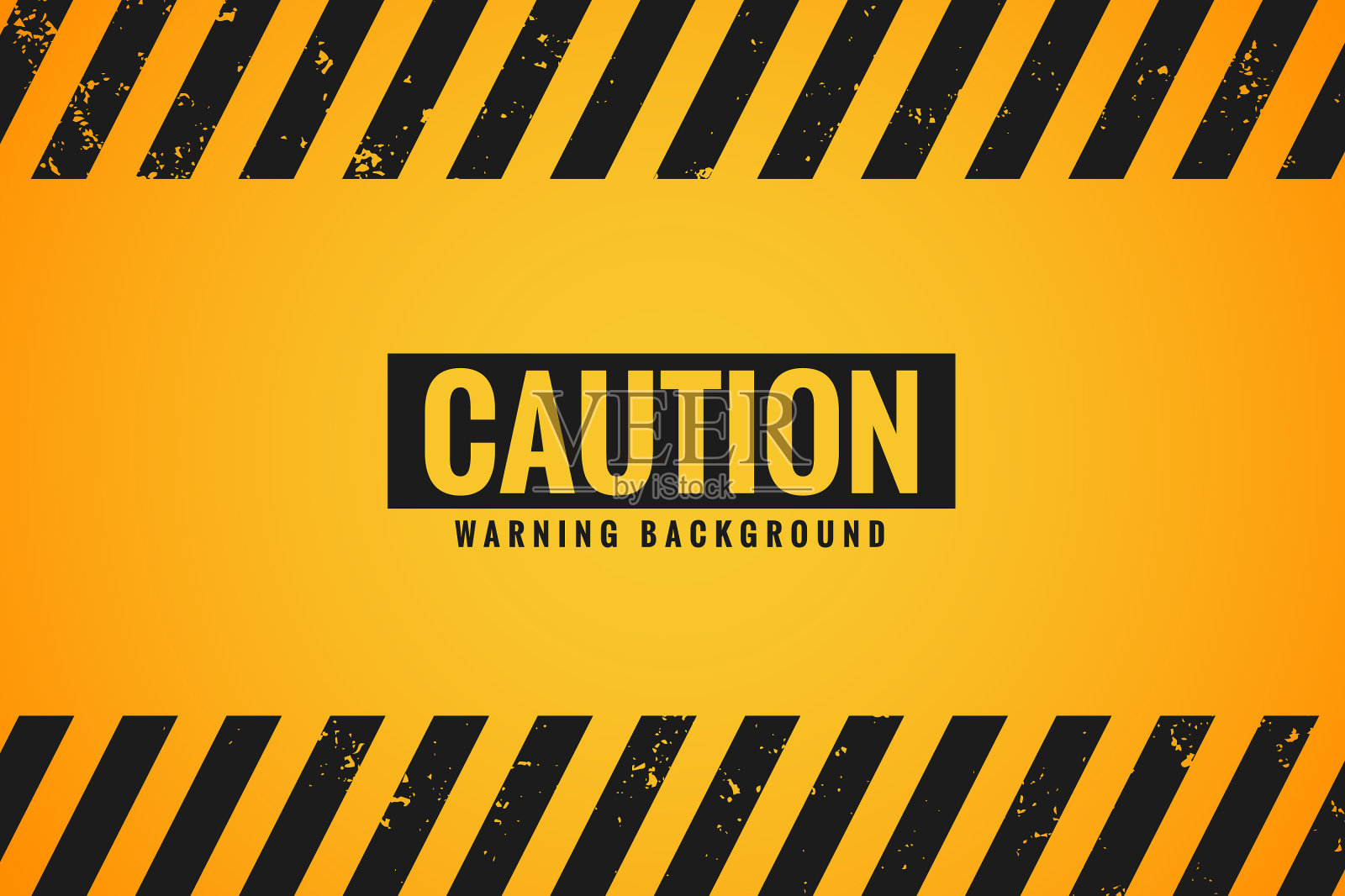 警告黄色背景与黑色插画图片素材