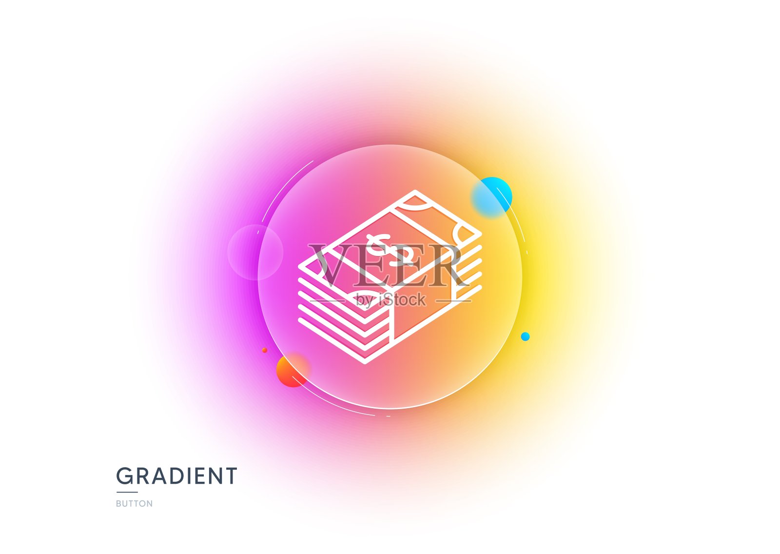 现金线图标。银行的货币。梯度模糊按钮。向量插画图片素材