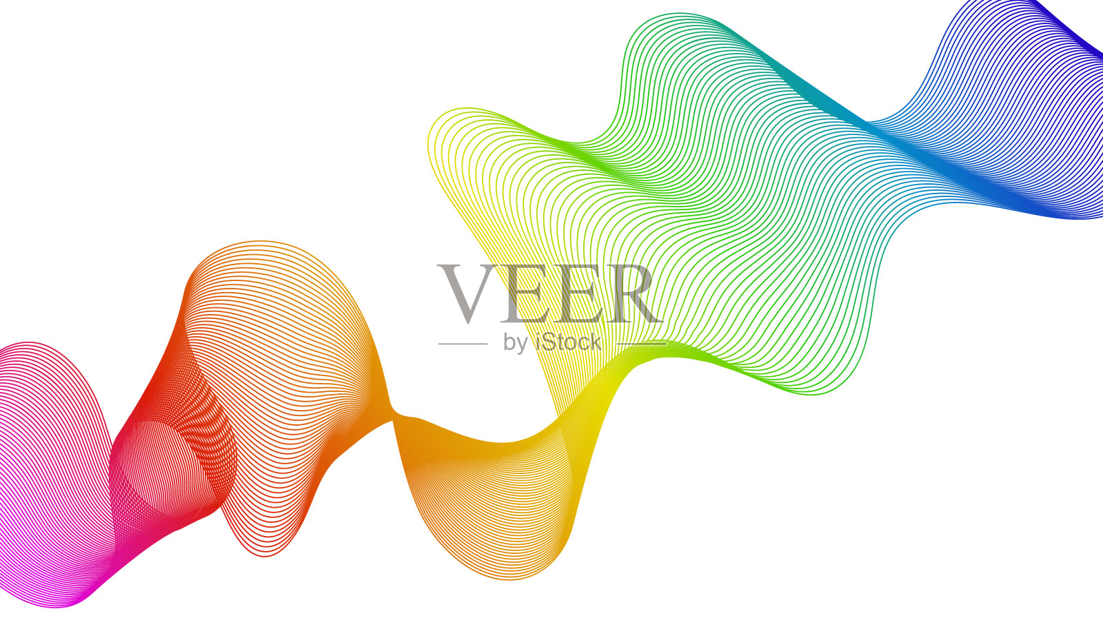 摘要背景与波浪梯度线插画图片素材