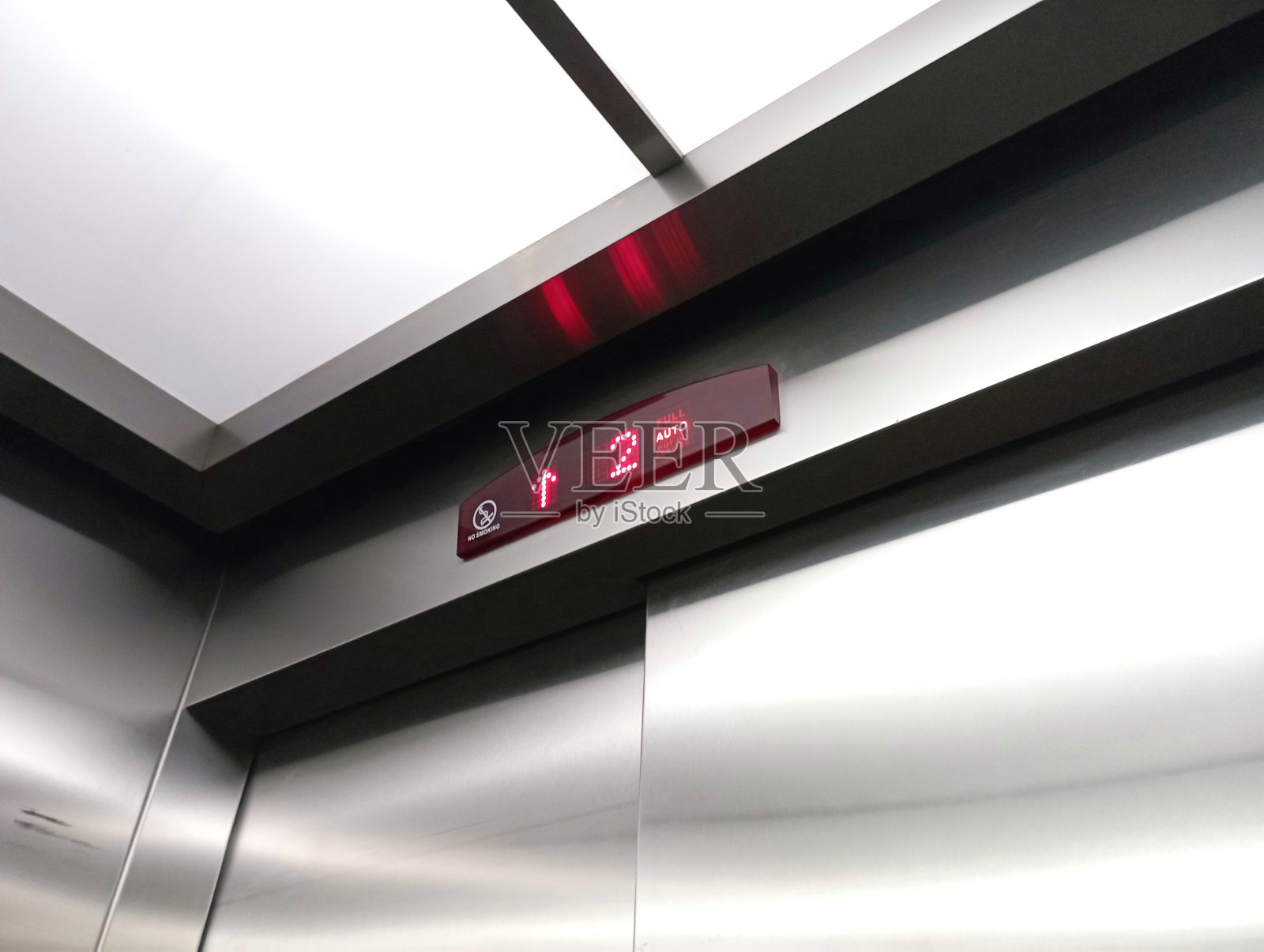 电梯内部的显示照片摄影图片