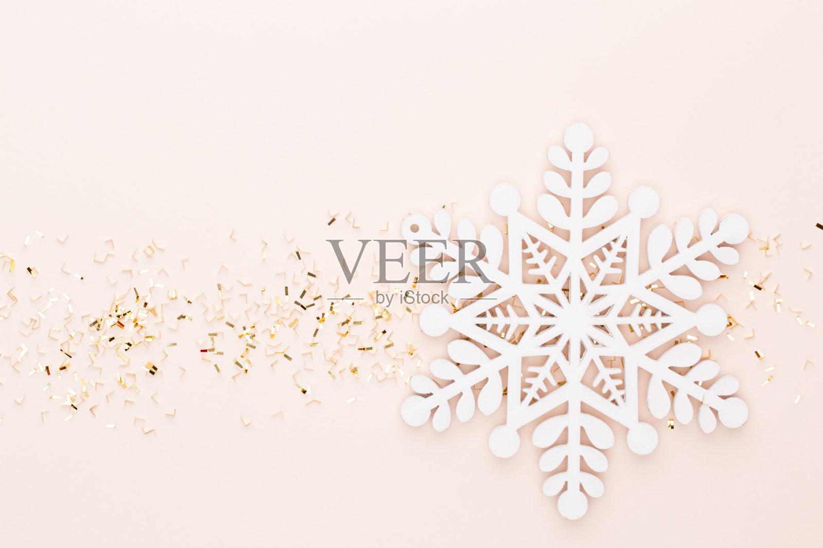 圣诞装饰的创意布局。平躺，俯视图。照片摄影图片