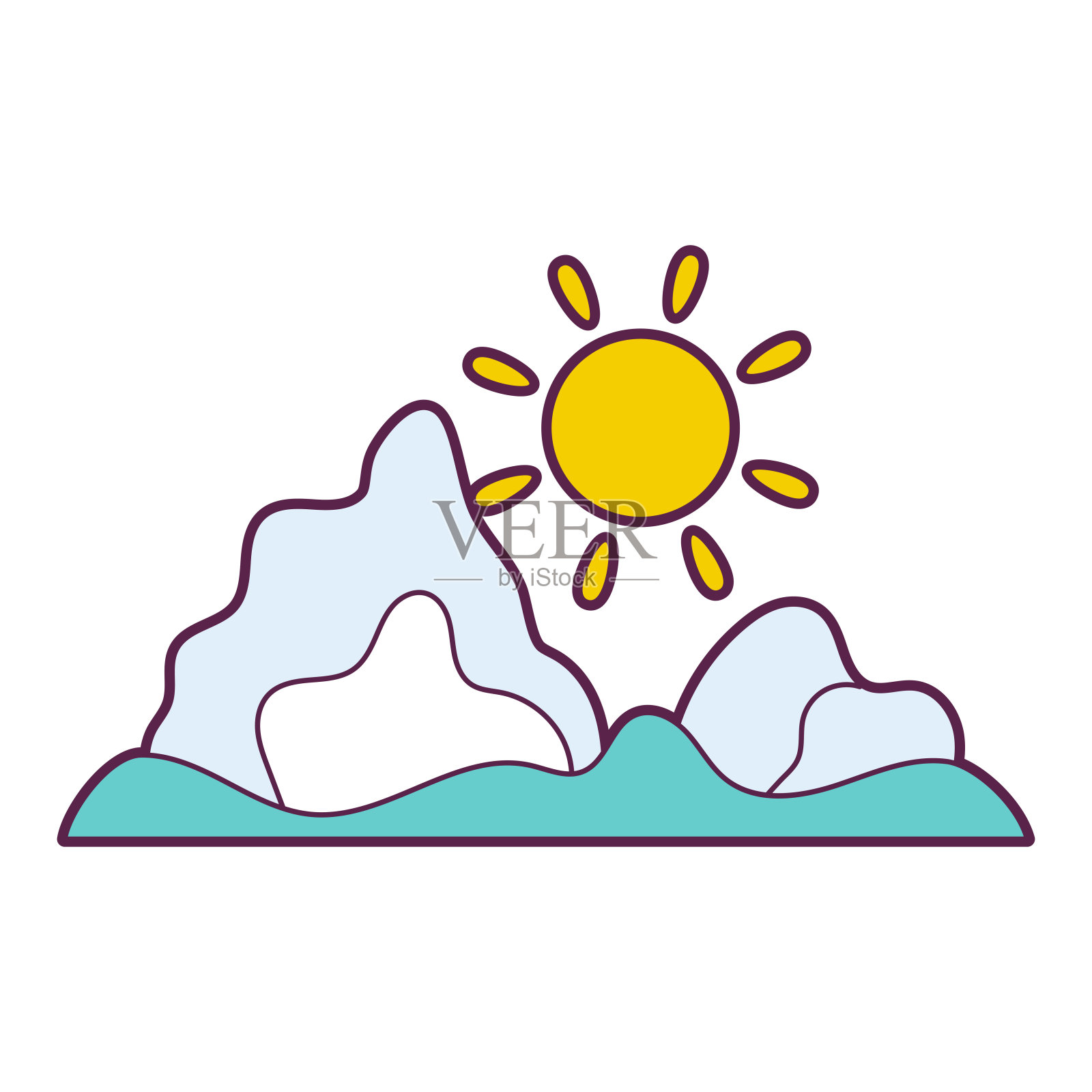 孤立热冰动画清洁能源矢量插图插画图片素材