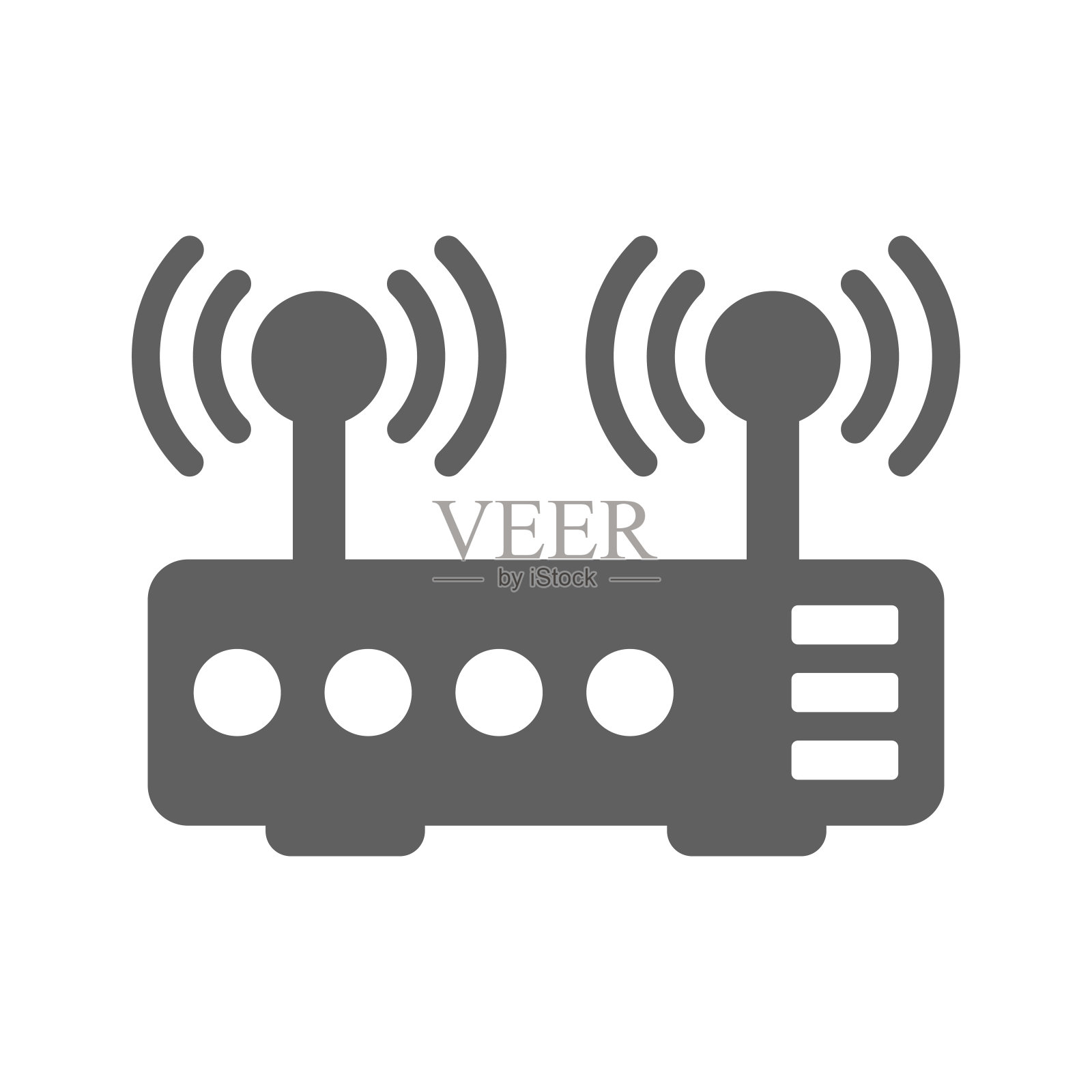 连接、路由器、wifi图标。灰色的矢量图形。图标素材