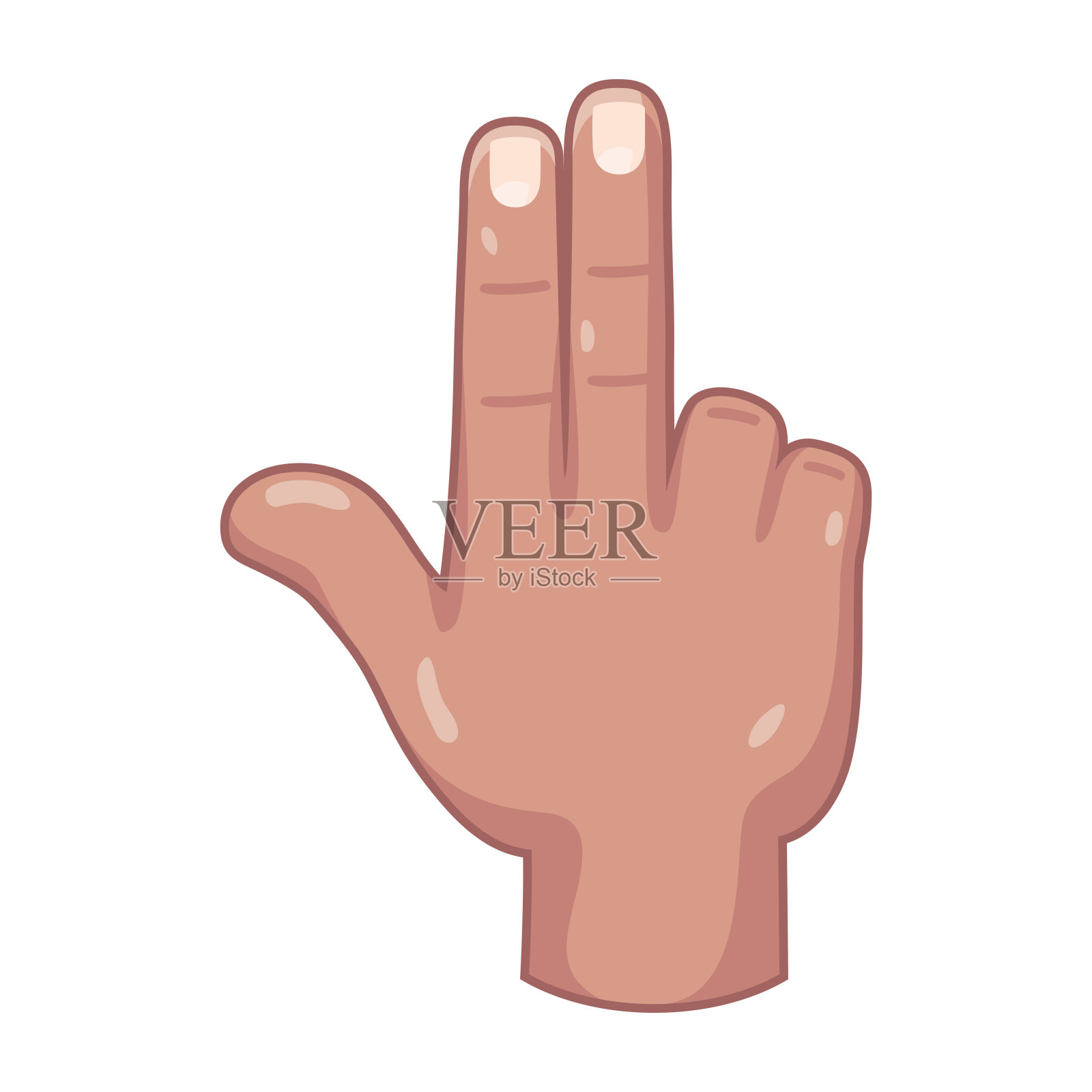 孤立的手卡通图标做手势矢量设计元素图片