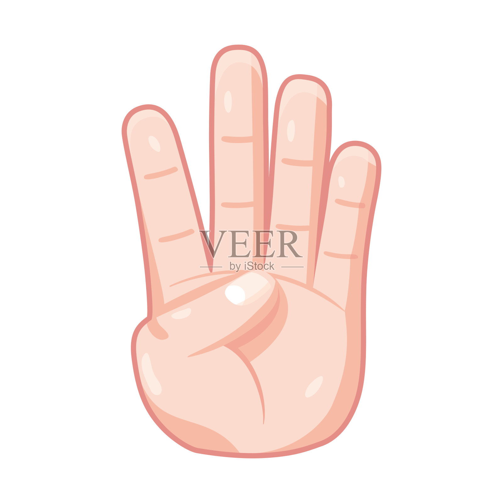 孤立的手卡通图标做手势矢量插画图片素材