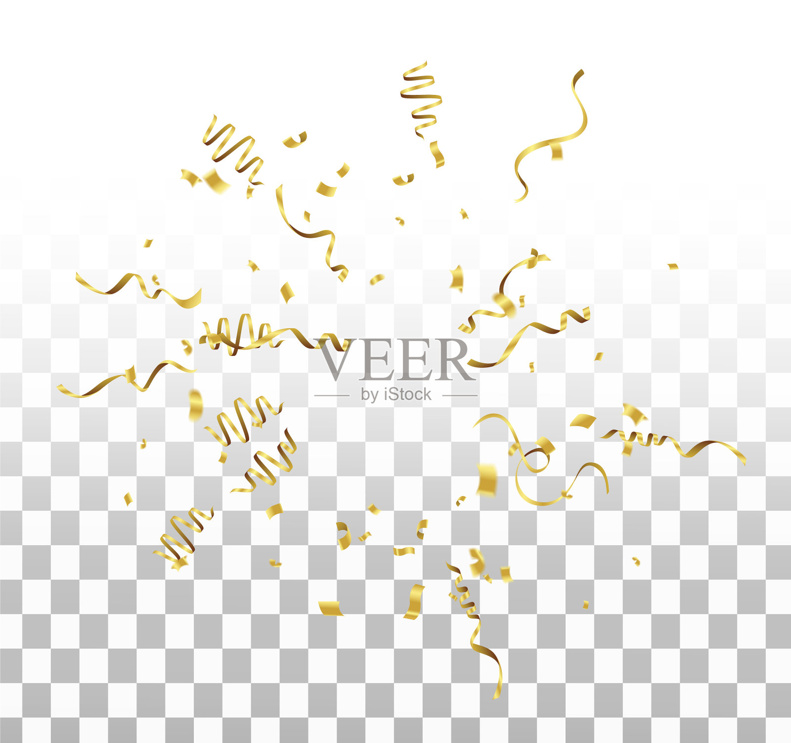 金色的缎带美丽的组成与闪光插画图片素材