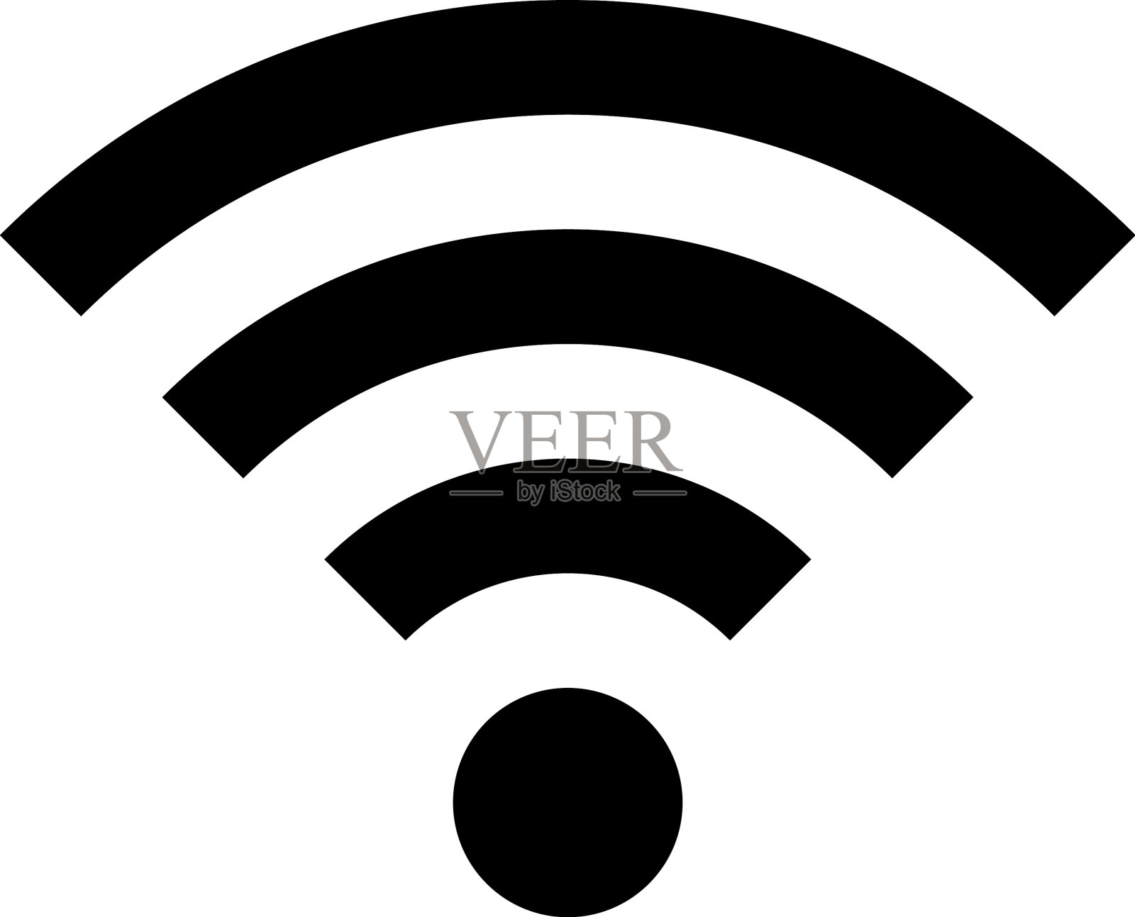 Wi-fi图标(黑色)设计元素图片