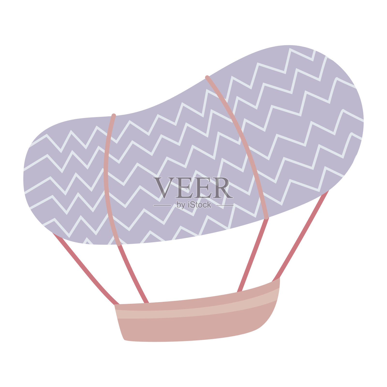 空中的热气球。为孩子们的房间装饰气球和可拆卸的东西。矢量插图孤立在白色背景上插画图片素材