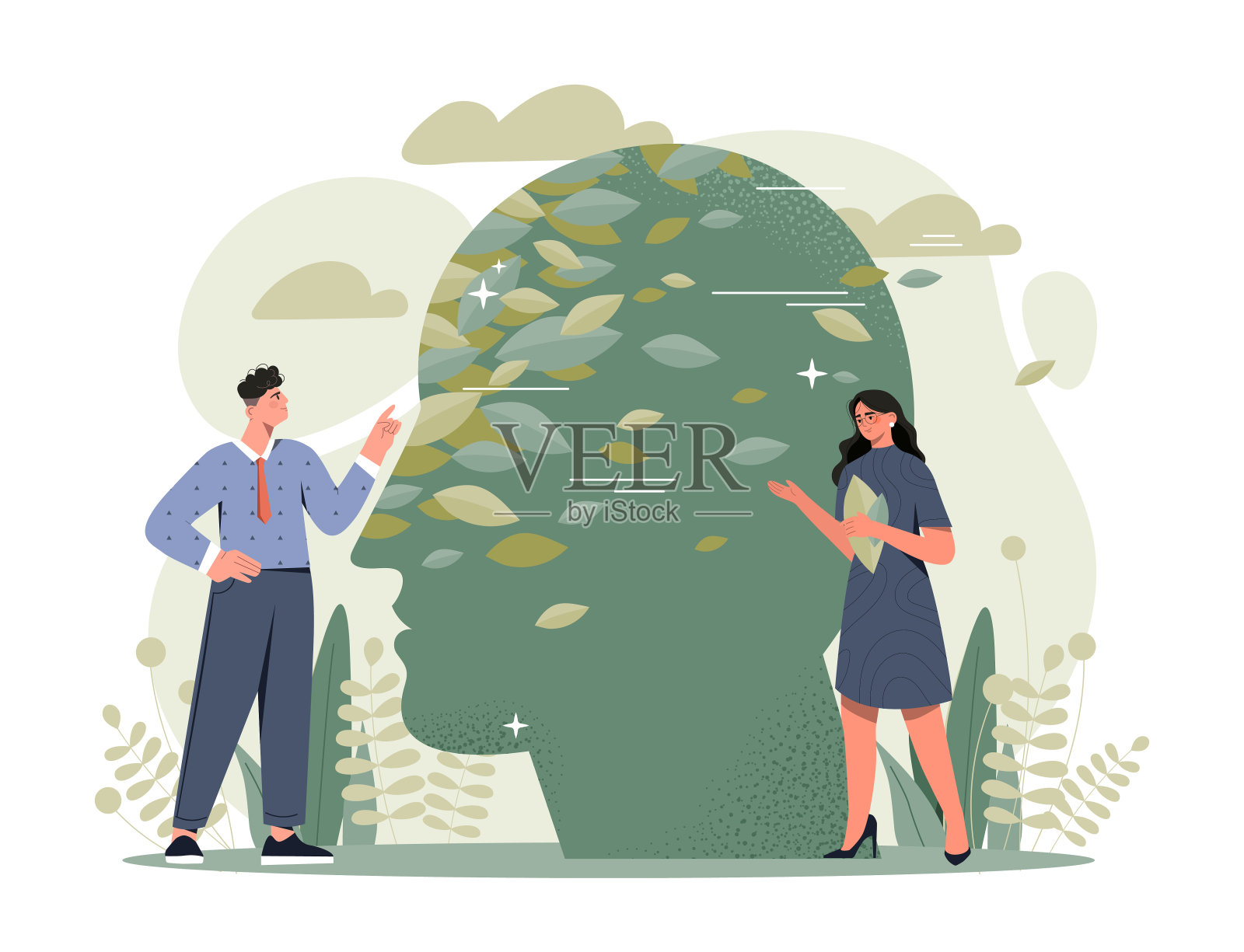 面对rejuvenale概念插画图片素材