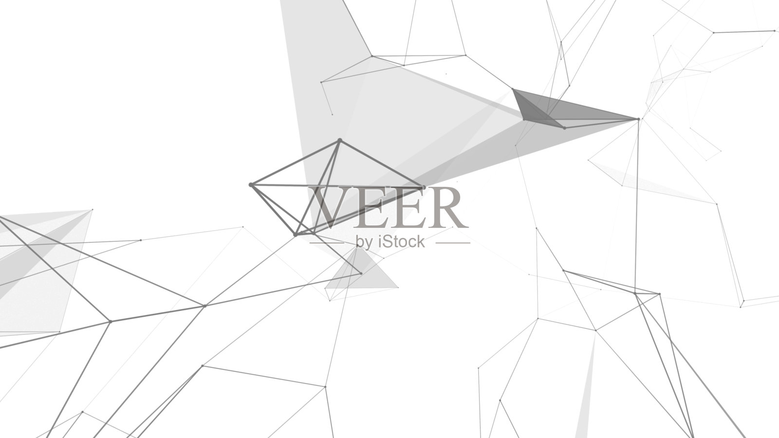 丛幻想抽象技术。抽象的几何背景与移动的线，点和三角形。科学。医学和技术插画图片素材