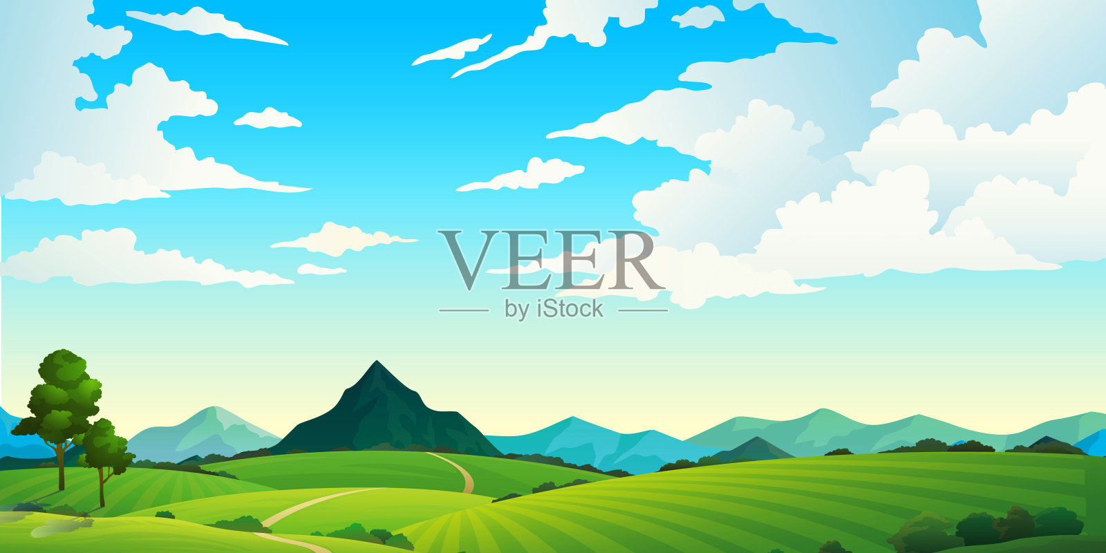 创建文明城市绿色环保主题背景插画图片素材