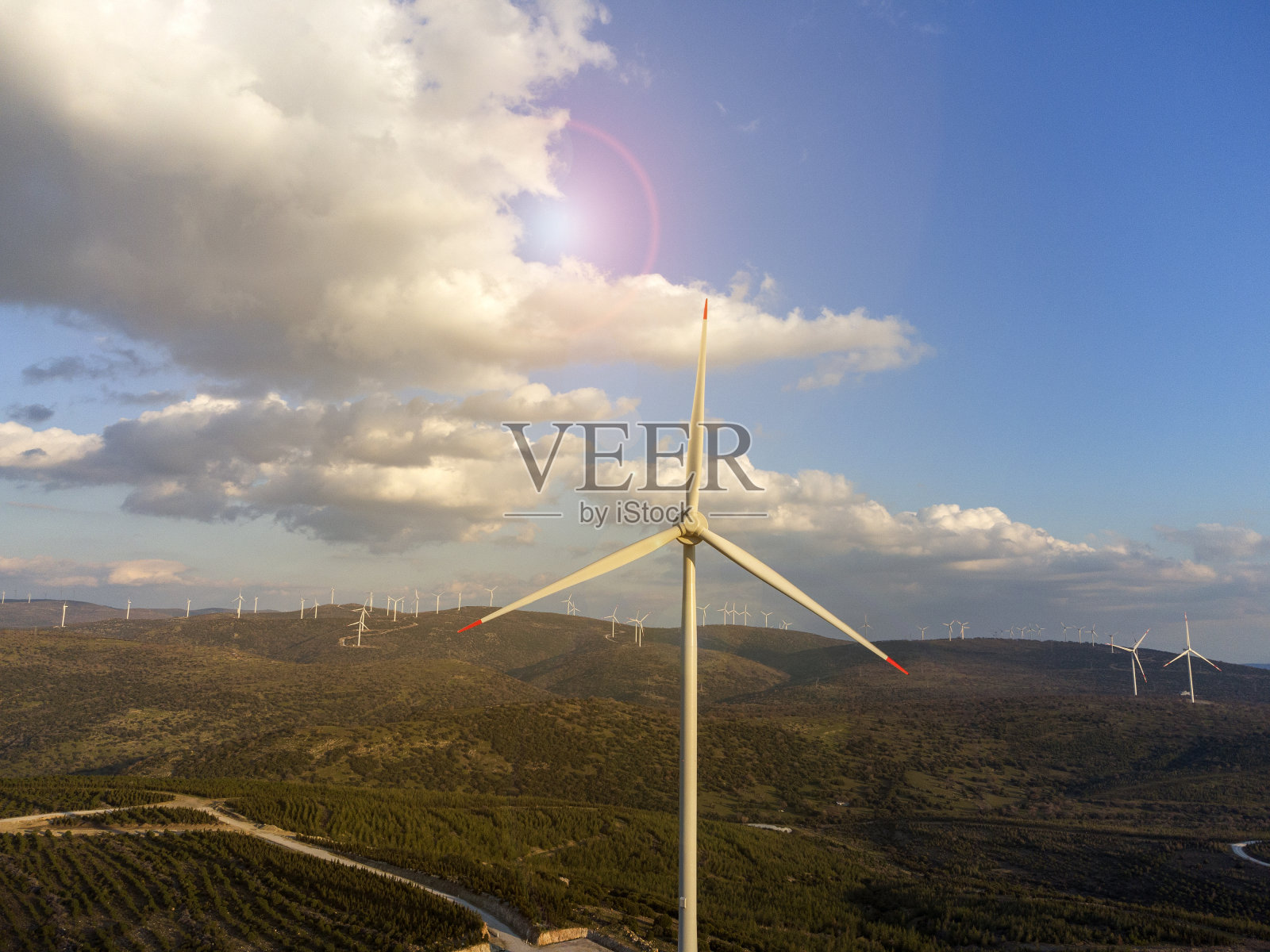 风电场无人机航拍照片照片摄影图片