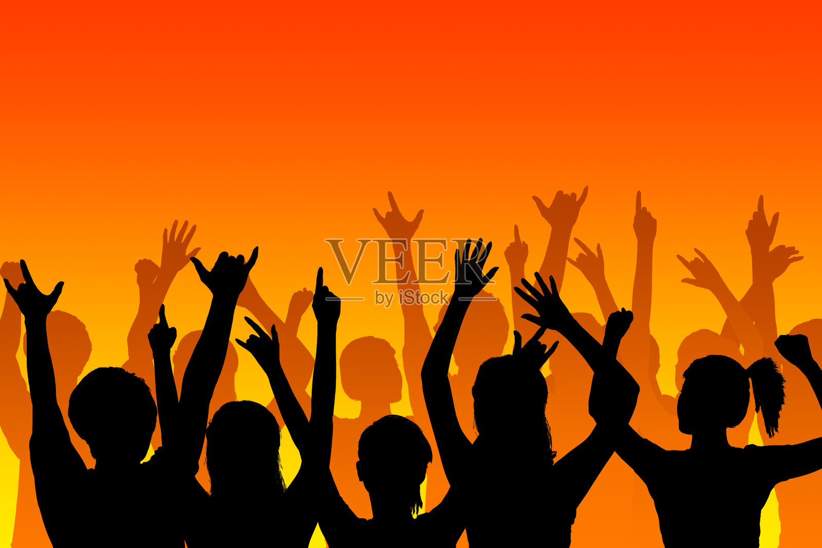 兴奋的年轻人剪影照片摄影图片